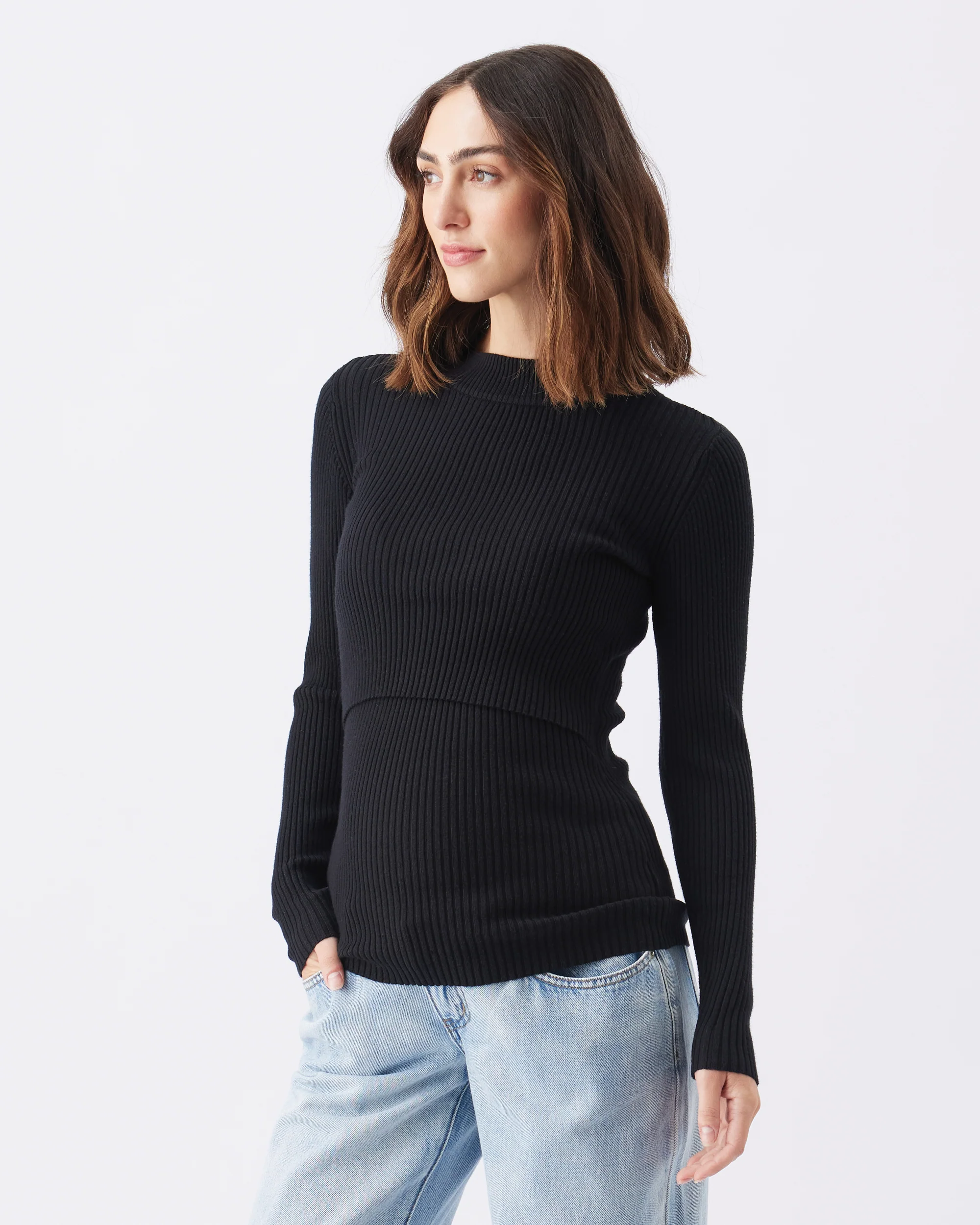 Lift Up Nursing Knit  Black - Image 3