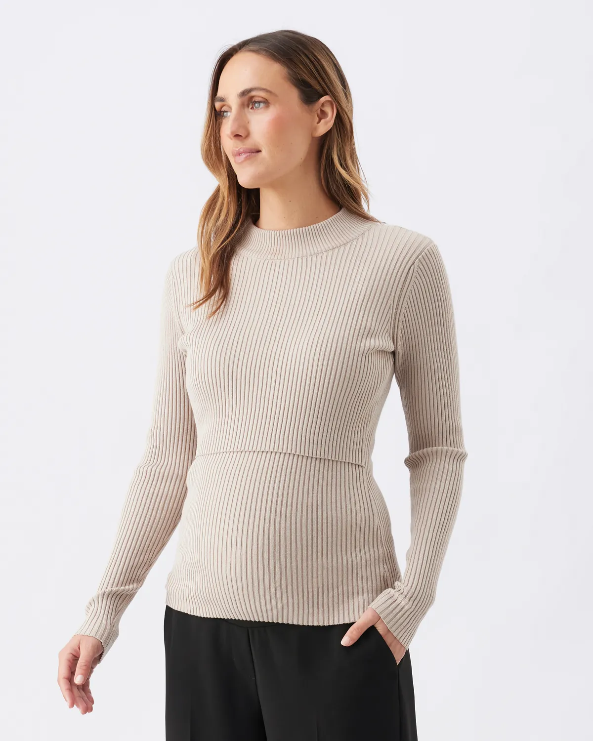 Lift Up Nursing Knit  Stone - Image 3