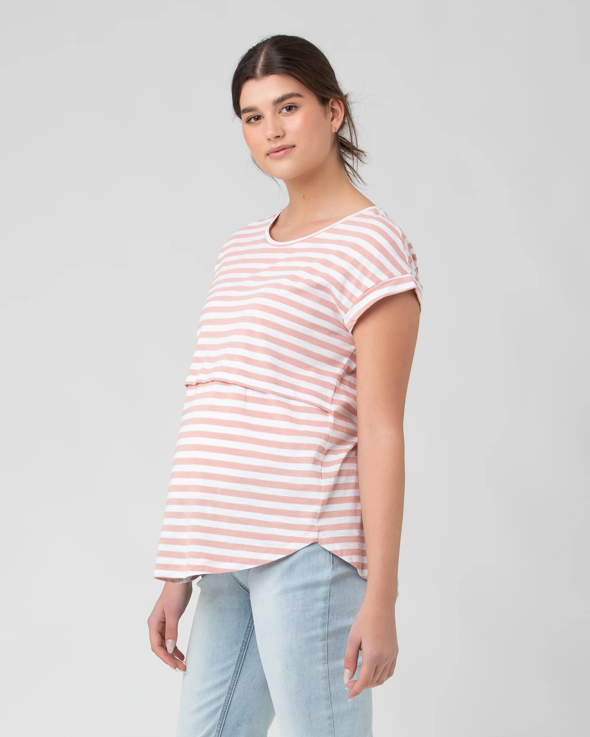 Lionel Nursing Tee Dusty Pink / White - Image 2