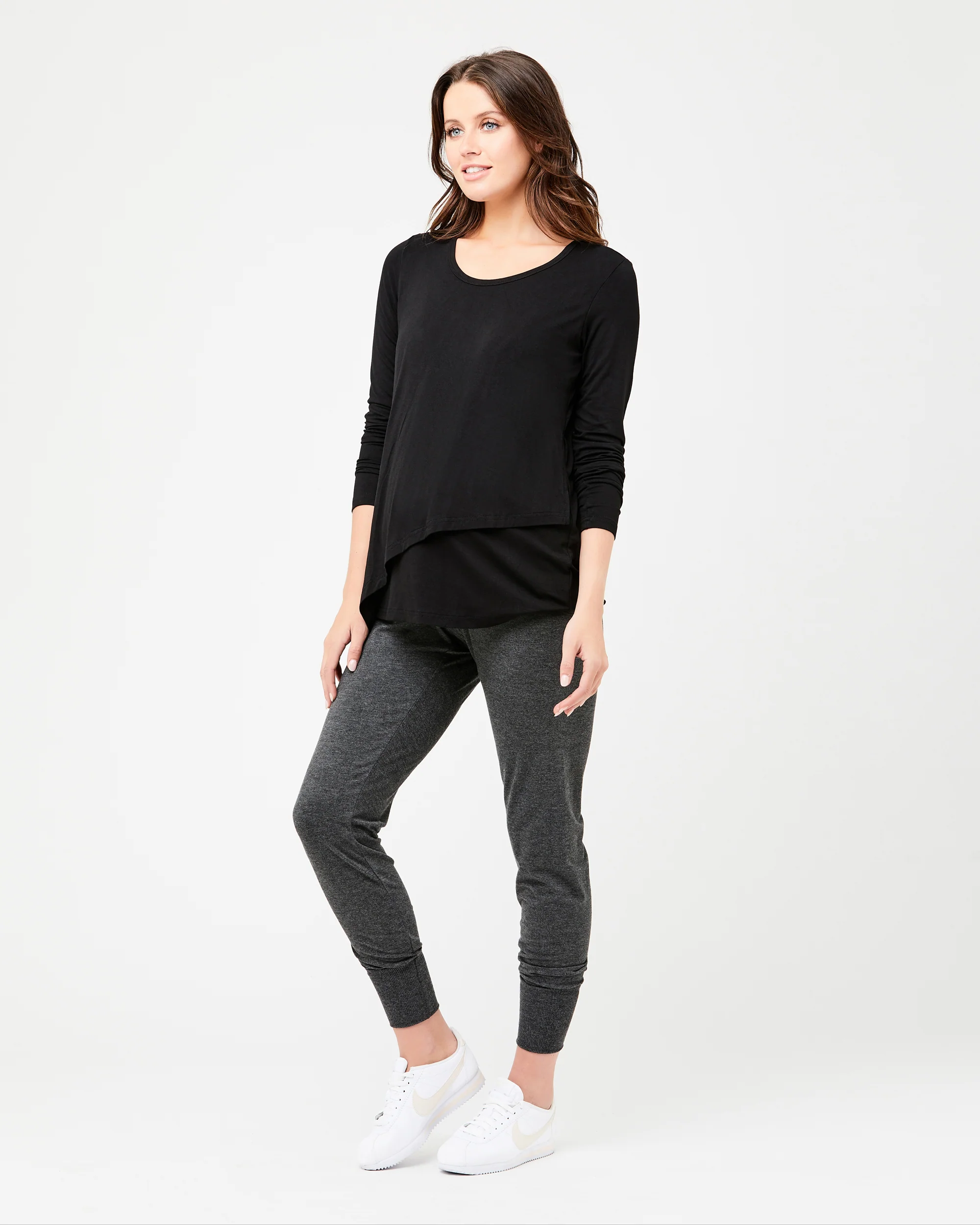 Long Sleeve Lara Nursing Tee Black - Image 5