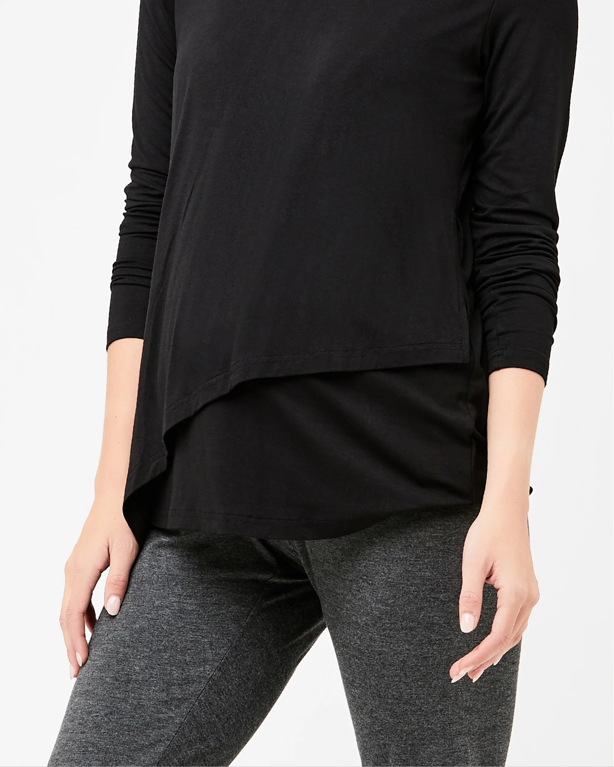 Long Sleeve Lara Nursing Tee Black - Image 6