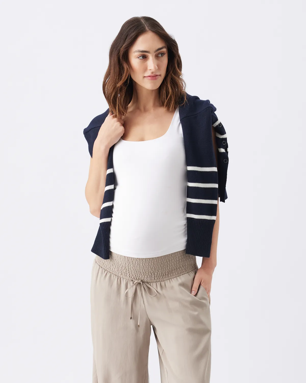 Lori Nursing Knit  Navy / White - Image 6