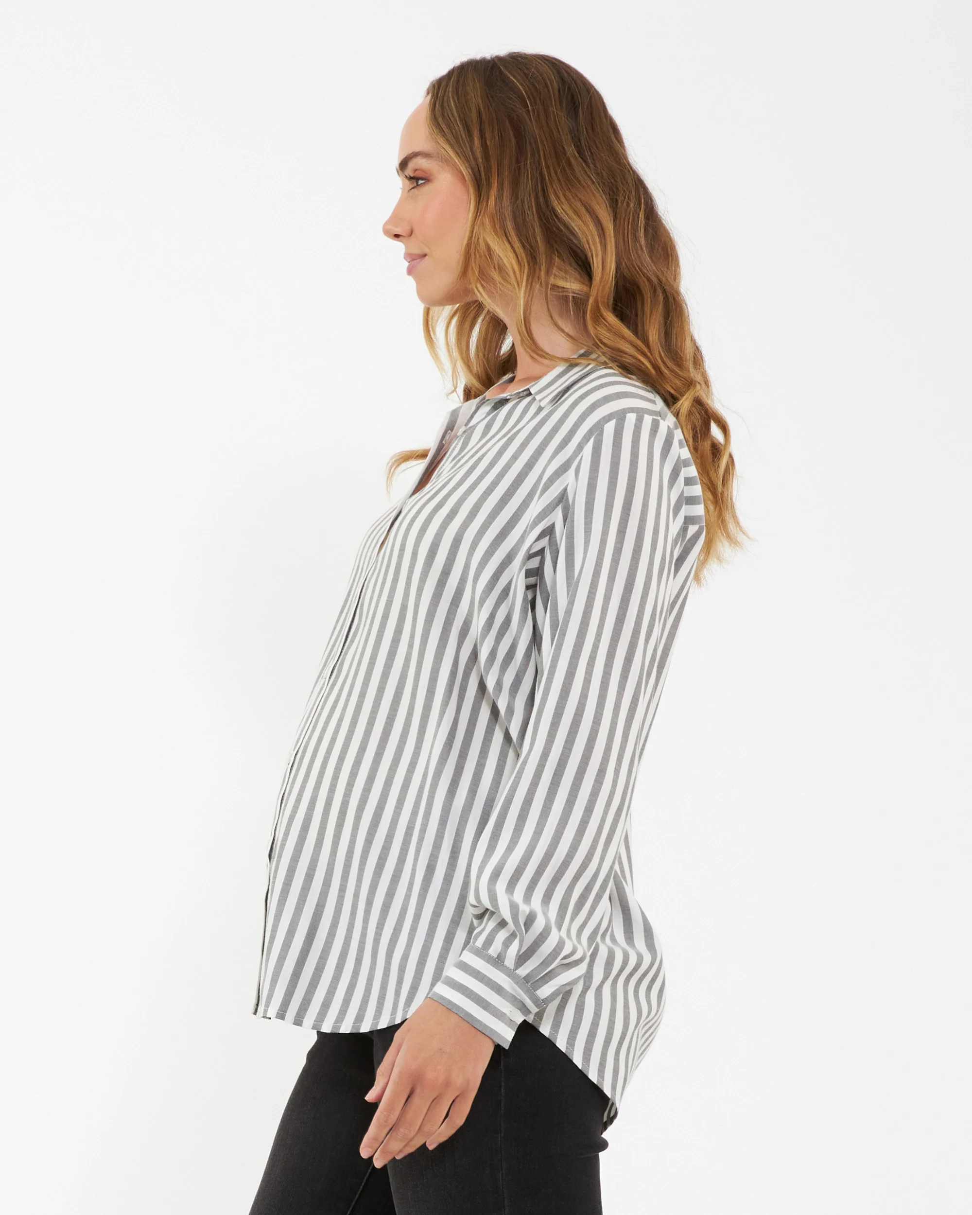 Lou Stripe Shirt  Black / White - Image 3
