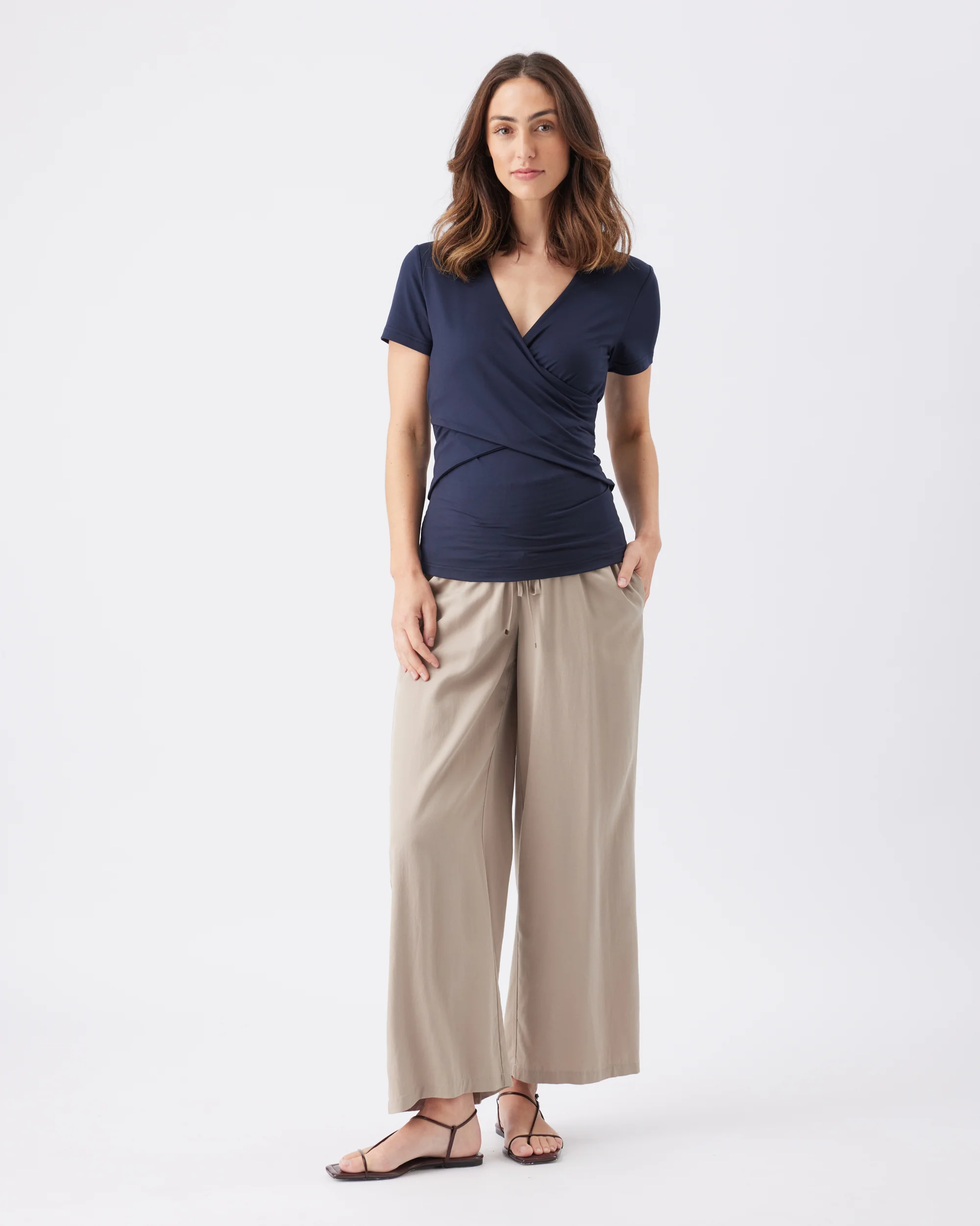 Luxe Knit Embrace Nursing Tee Navy - Image 2