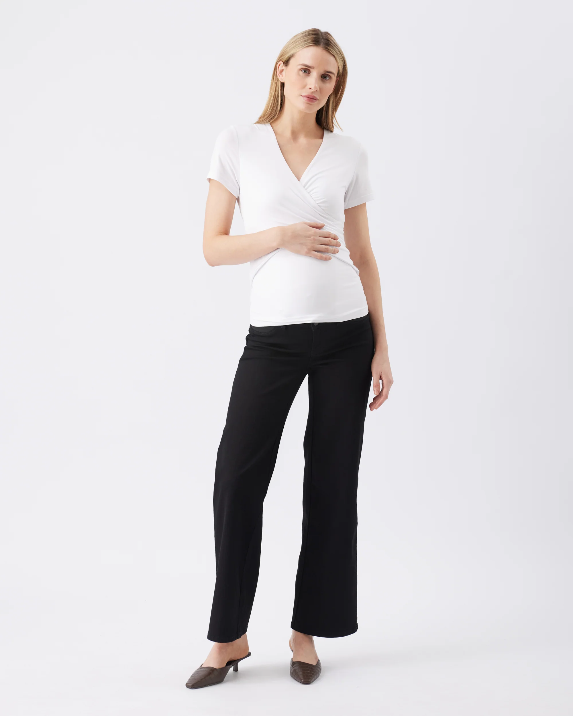 Luxe Knit Embrace Nursing Tee White - Image 2