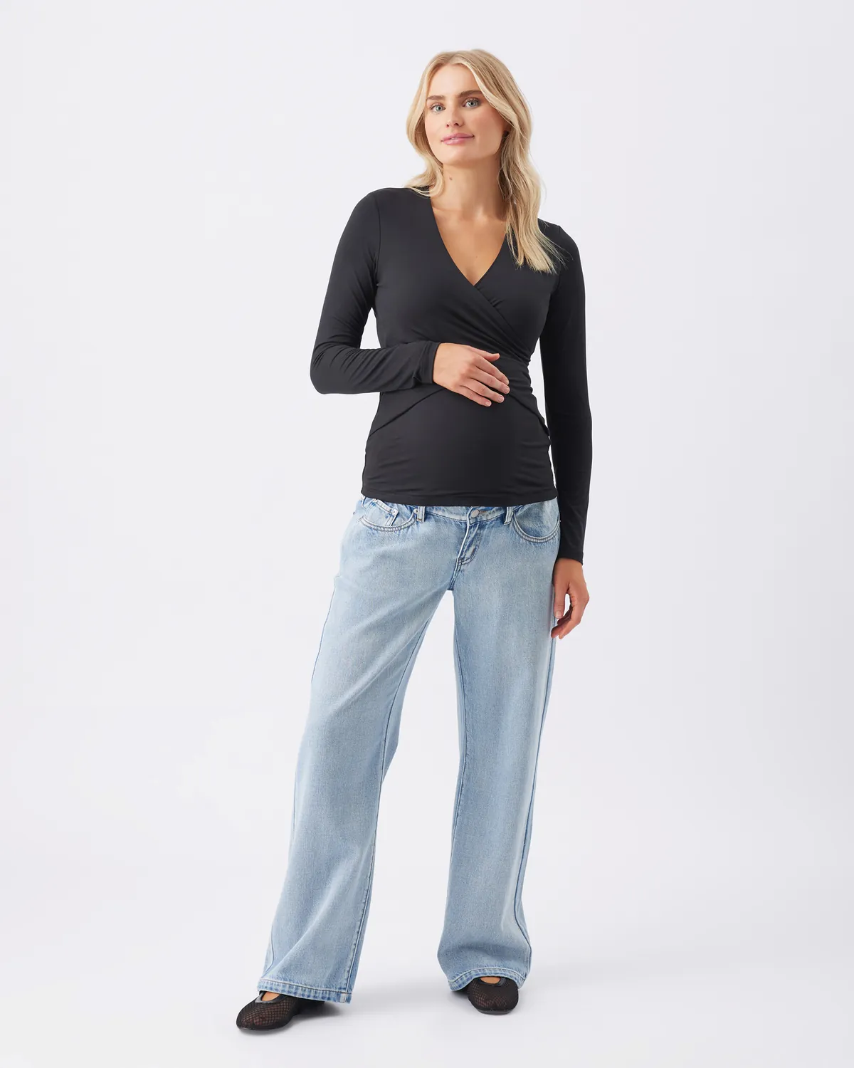 Luxe Knit Embrace Nursing Top Black - Image 4