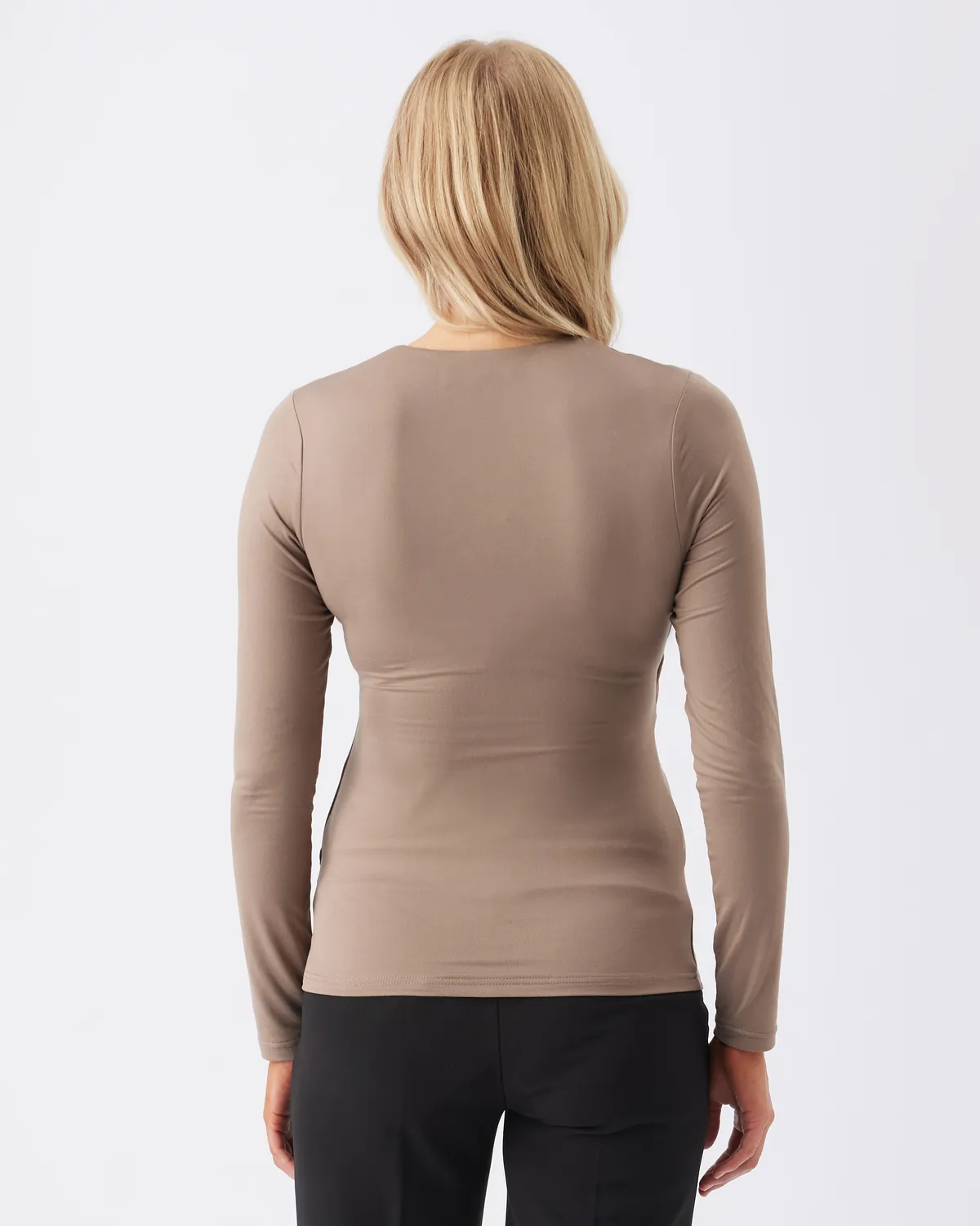 Luxe Knit Embrace Nursing Top Mocha - Image 5