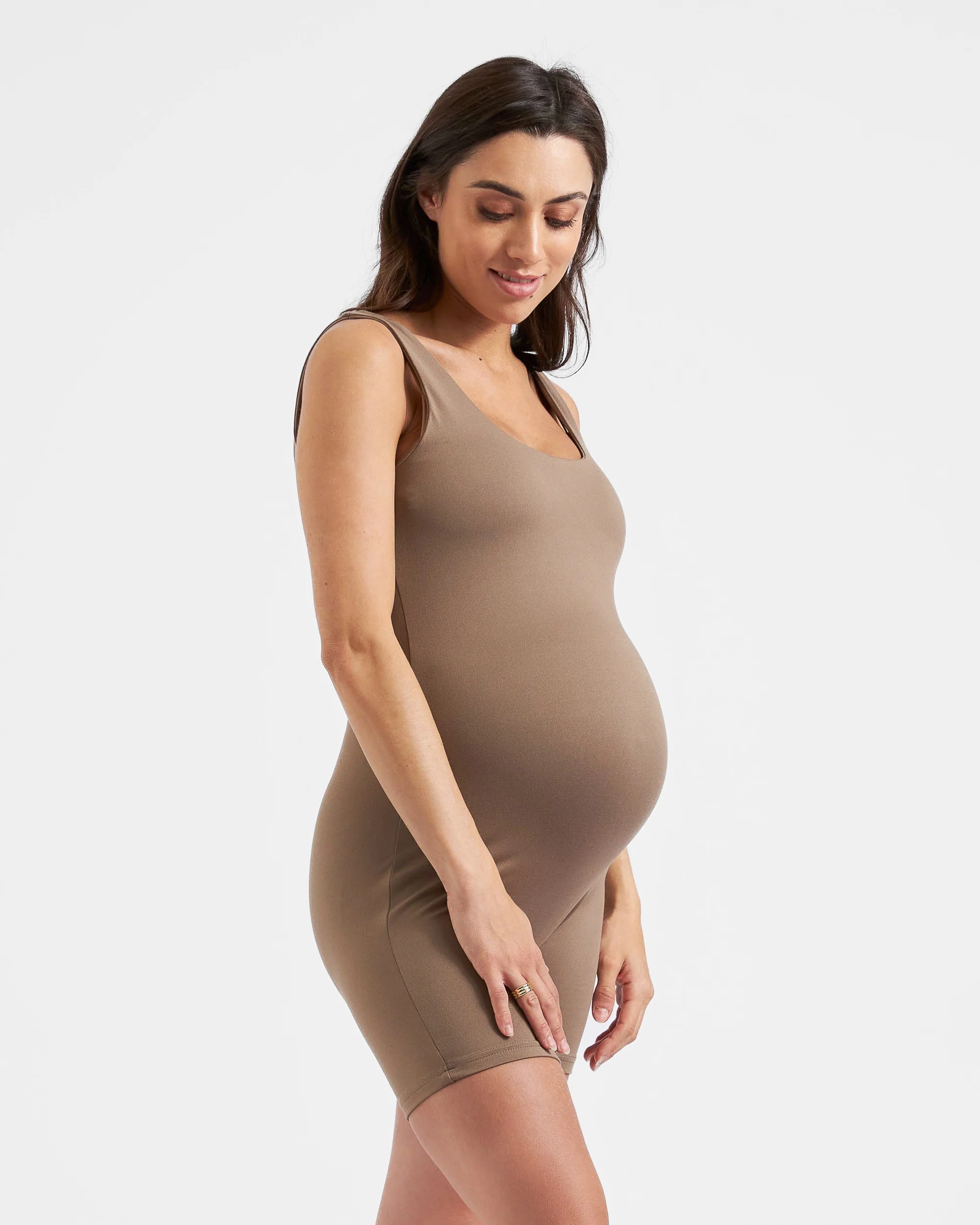 Luxe Knit Short Body Suit Mocha - Image 4