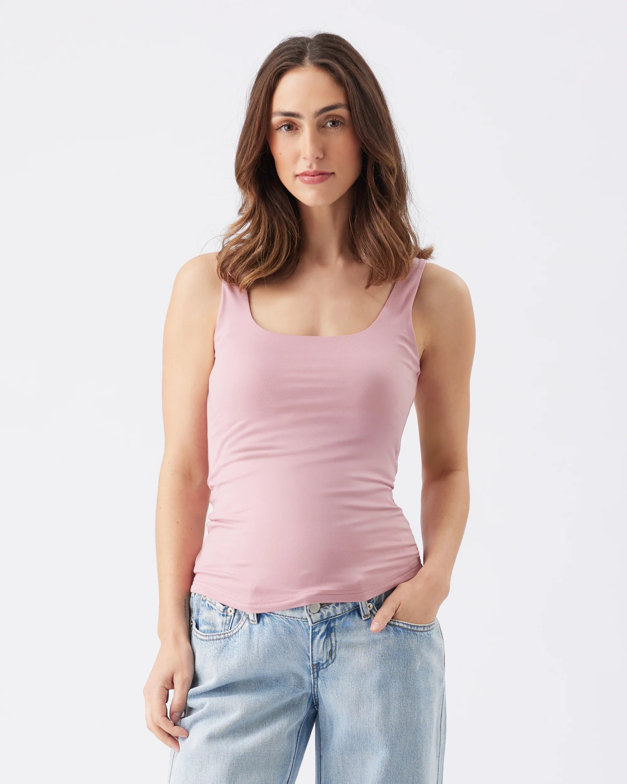 Luxe Knit Tank Top  Pink