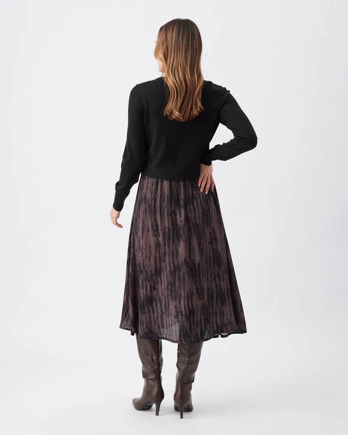 Maia Detachable Nursing Dress Black / Mocha - Image 3