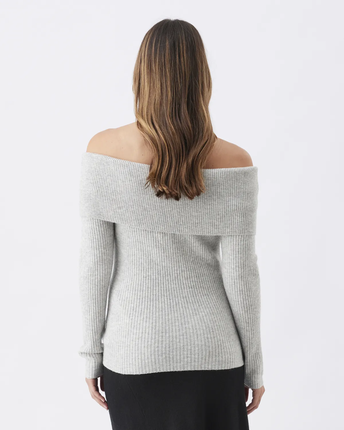 Maisy Off Shoulder Knit   Silver Marle - Image 4
