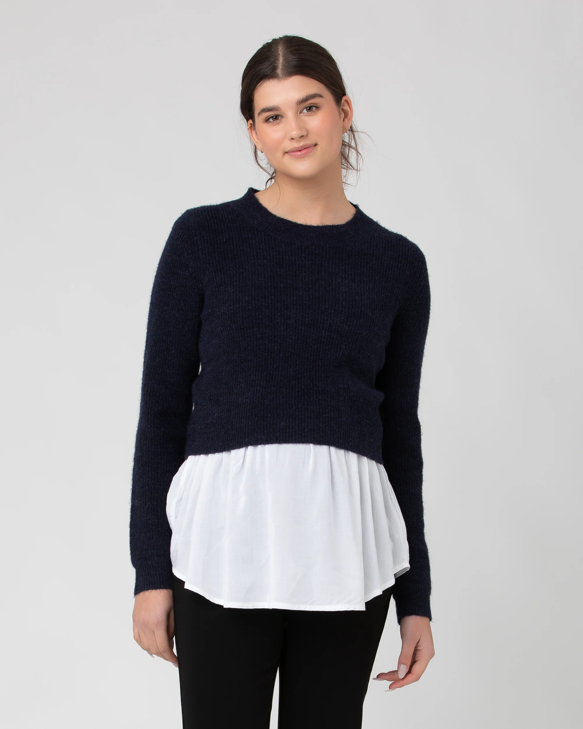 Mandy Detachable Nursing Knit Navy - Image 3