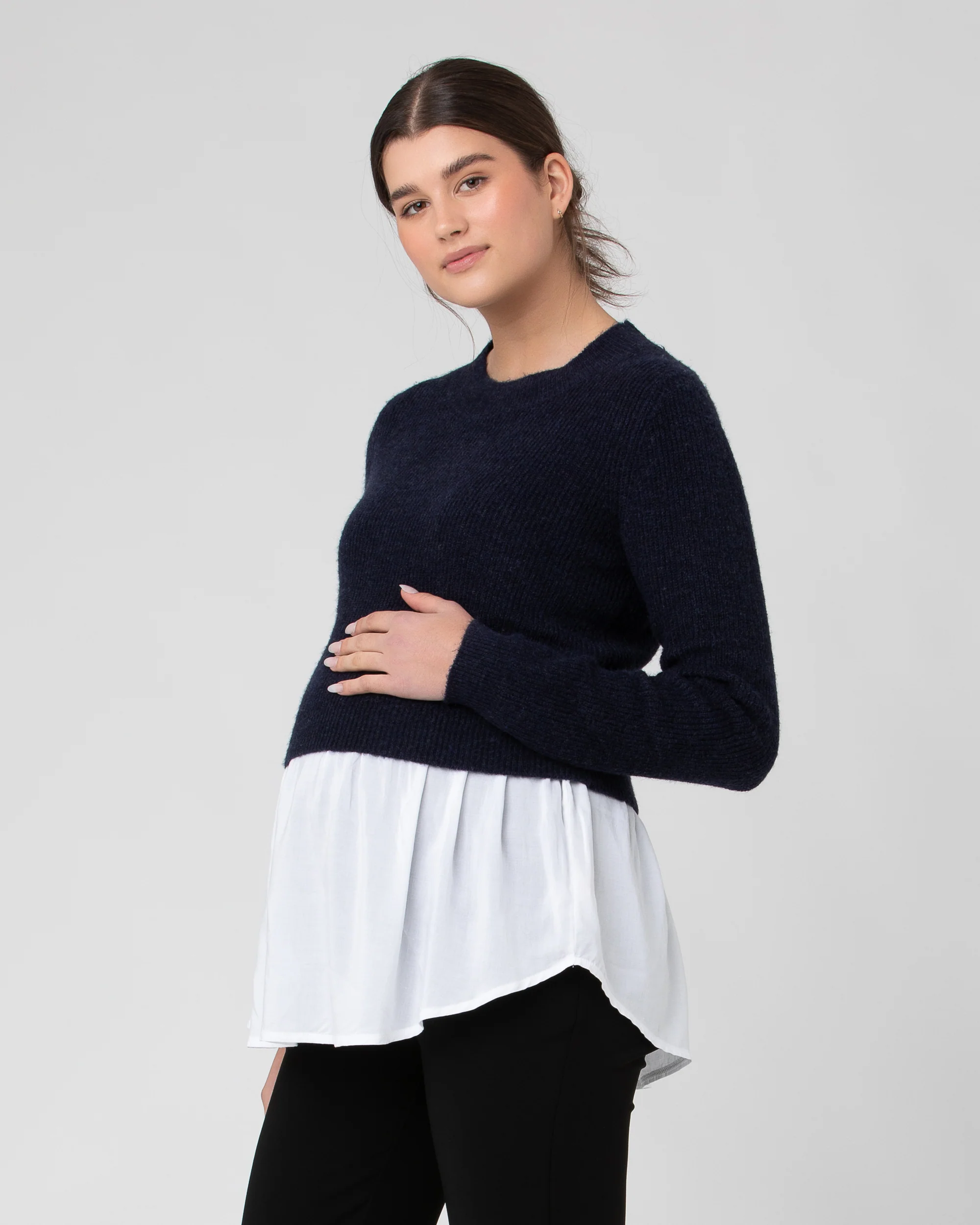 Mandy Detachable Nursing Knit Navy - Image 4