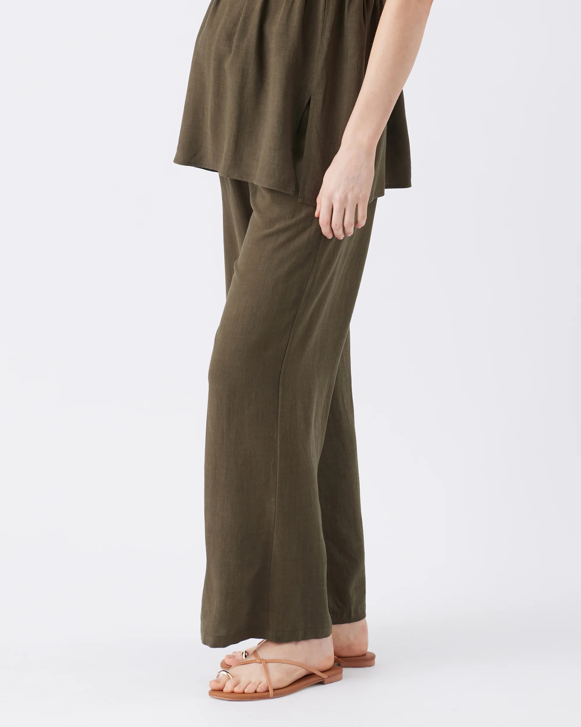Marlow Shirred Pant Khaki - Image 4