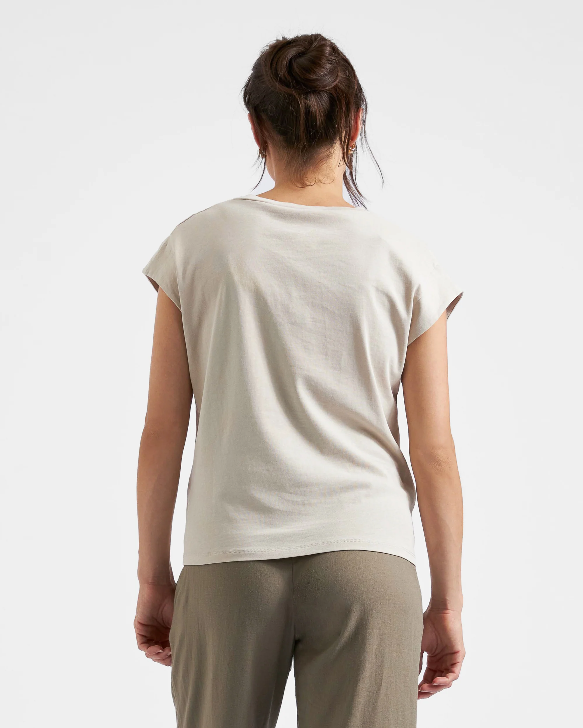 Marly Zip Nursing Tee Stone - Image 4