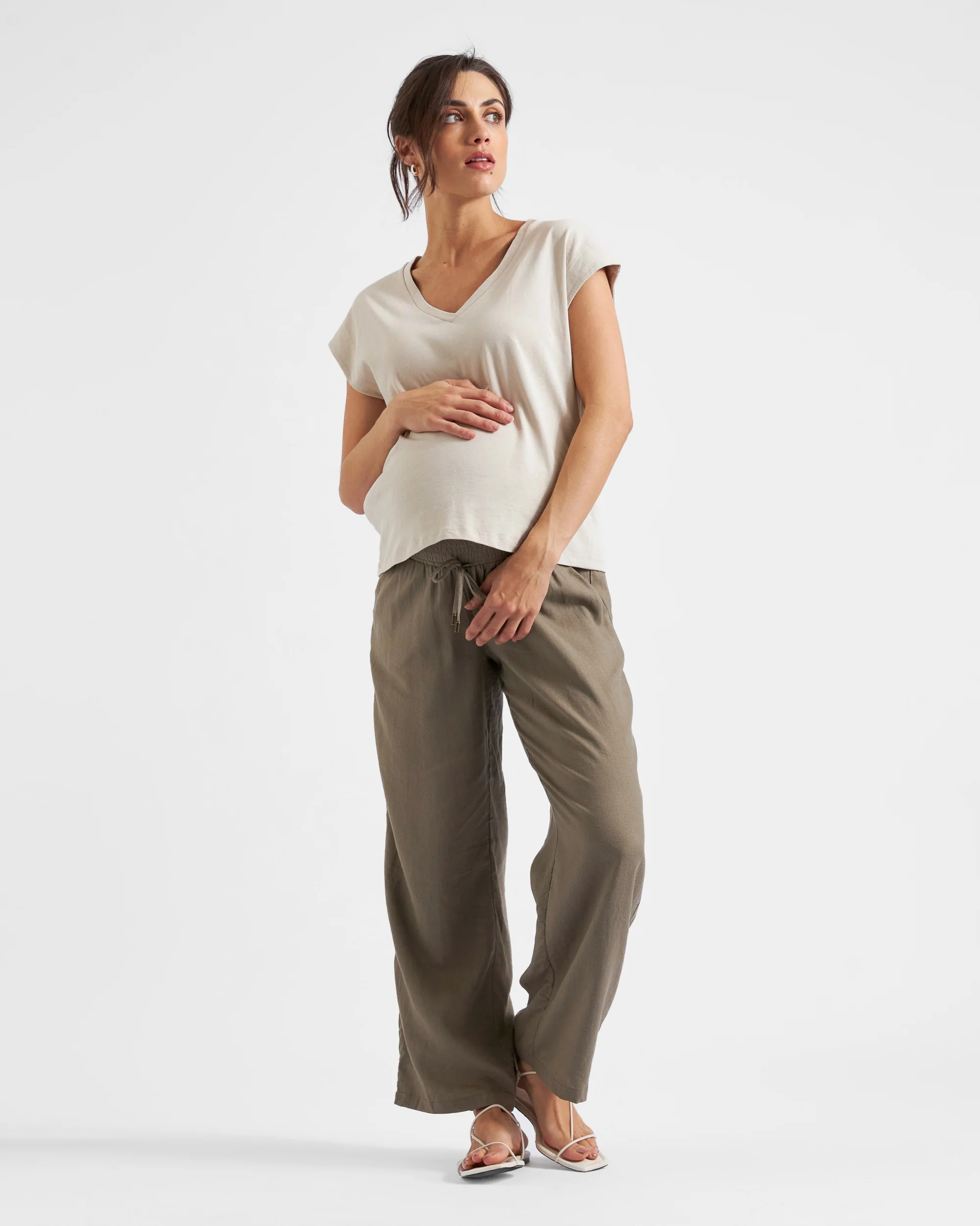 Marly Zip Nursing Tee Stone - Image 5