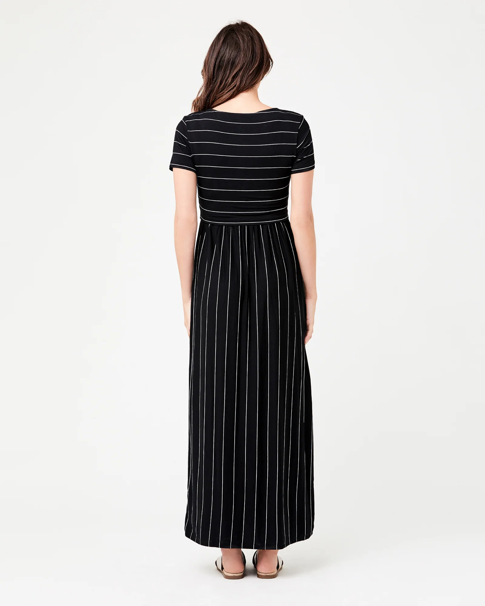 Maxi Crop Top Nursing Dress Black / Flint - Image 3