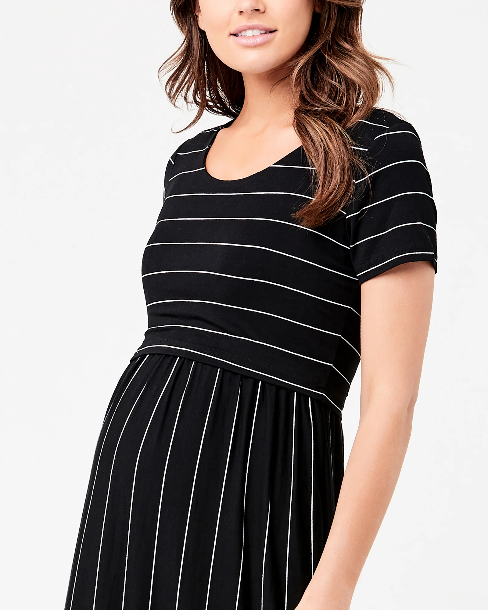 Maxi Crop Top Nursing Dress Black / Flint - Image 6