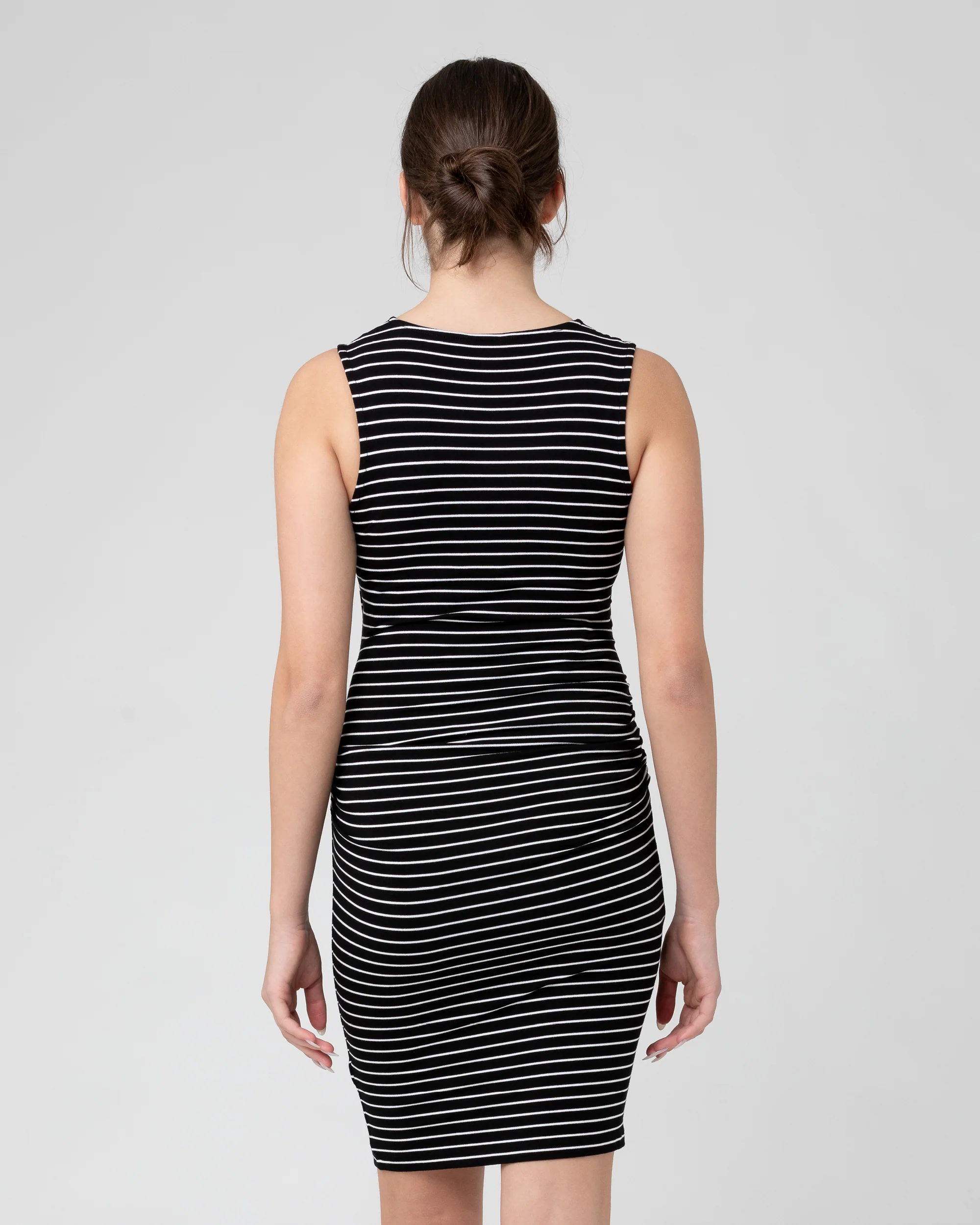 Mia Sleeveless Nursing Dress Black / White - Image 3