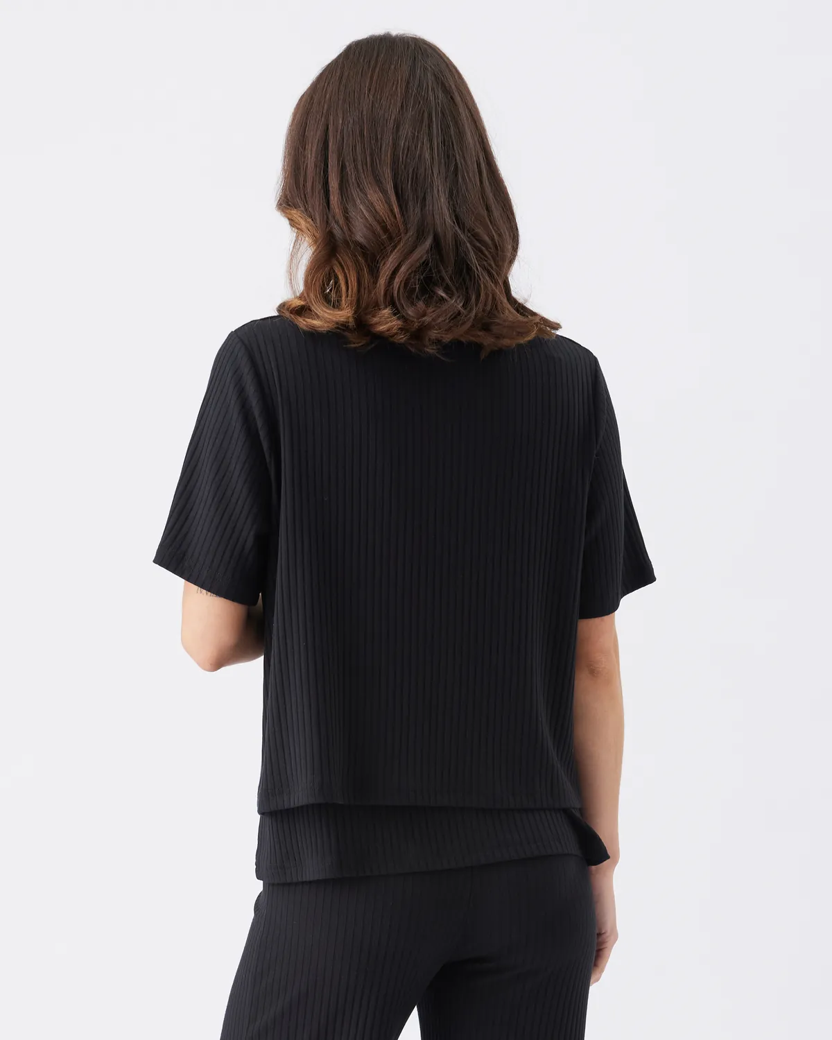Mike Rib Nursing Top  Black - Image 4