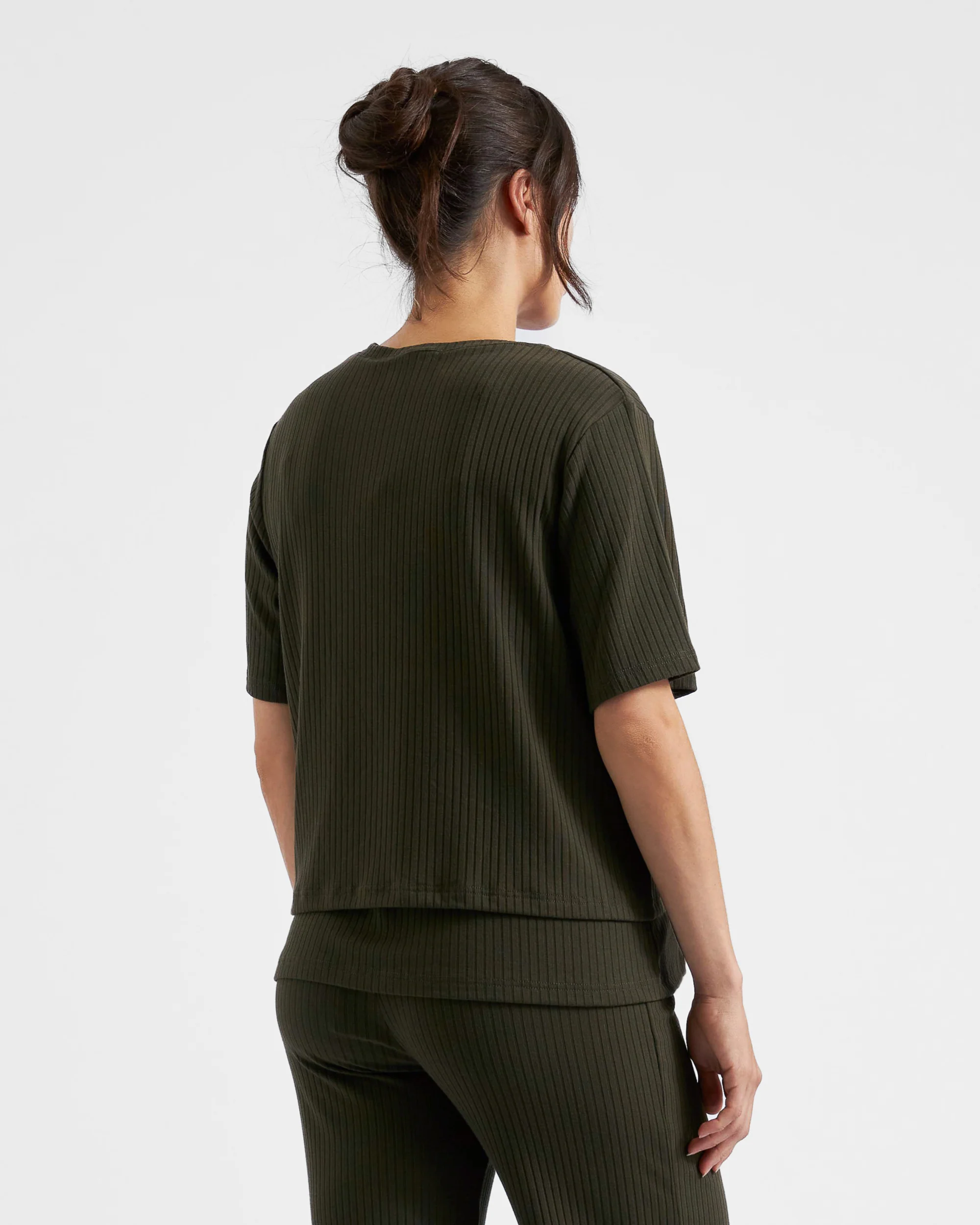 Mike Rib Nursing Top  Khaki - Image 5