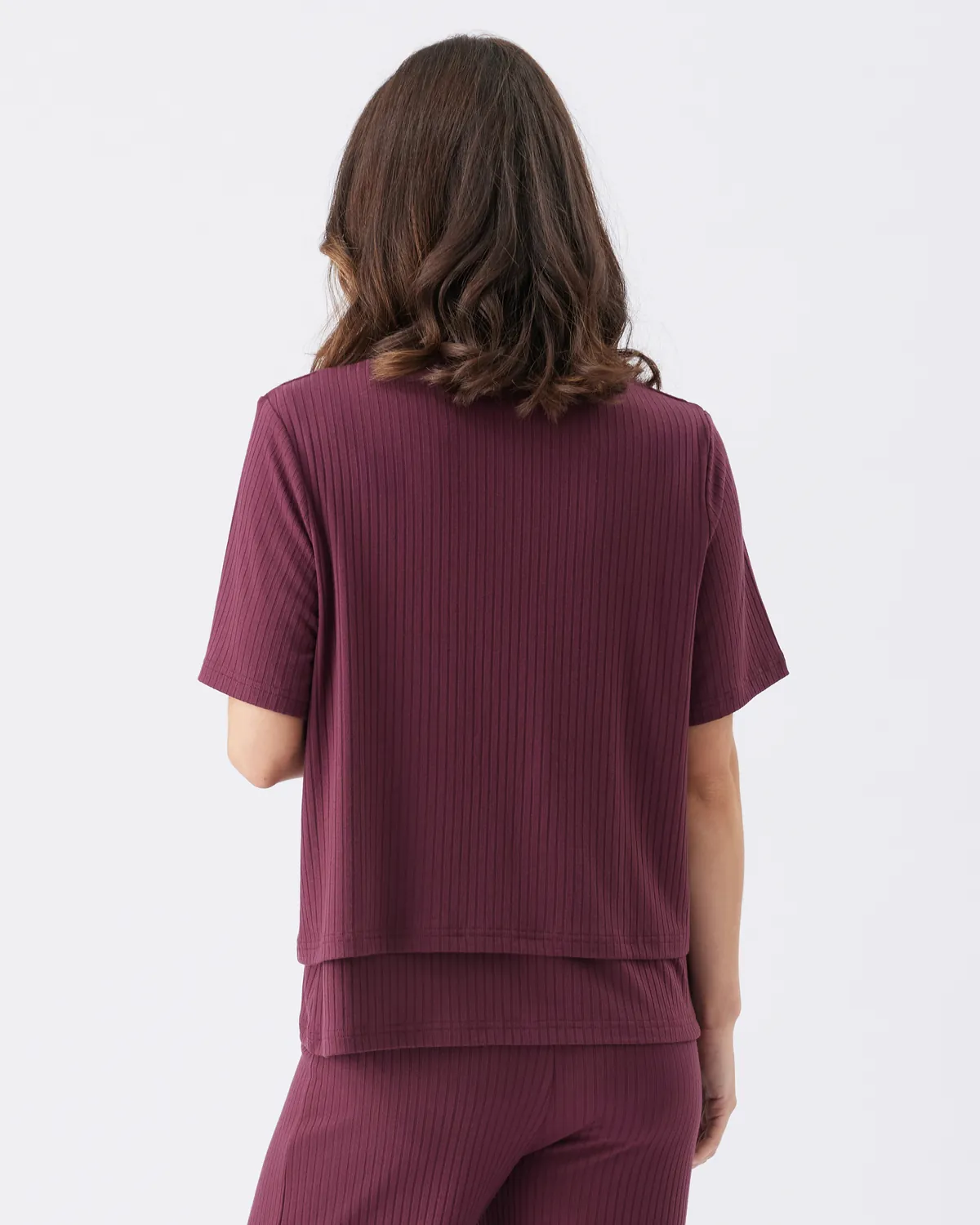 Mike Rib Nursing Top  Maroon - Image 3