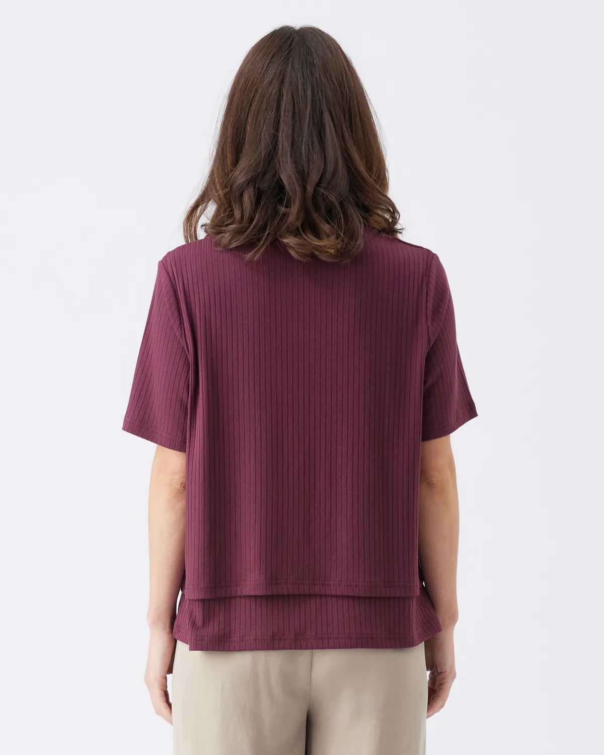 Mike Rib Nursing Top  Maroon - Image 4