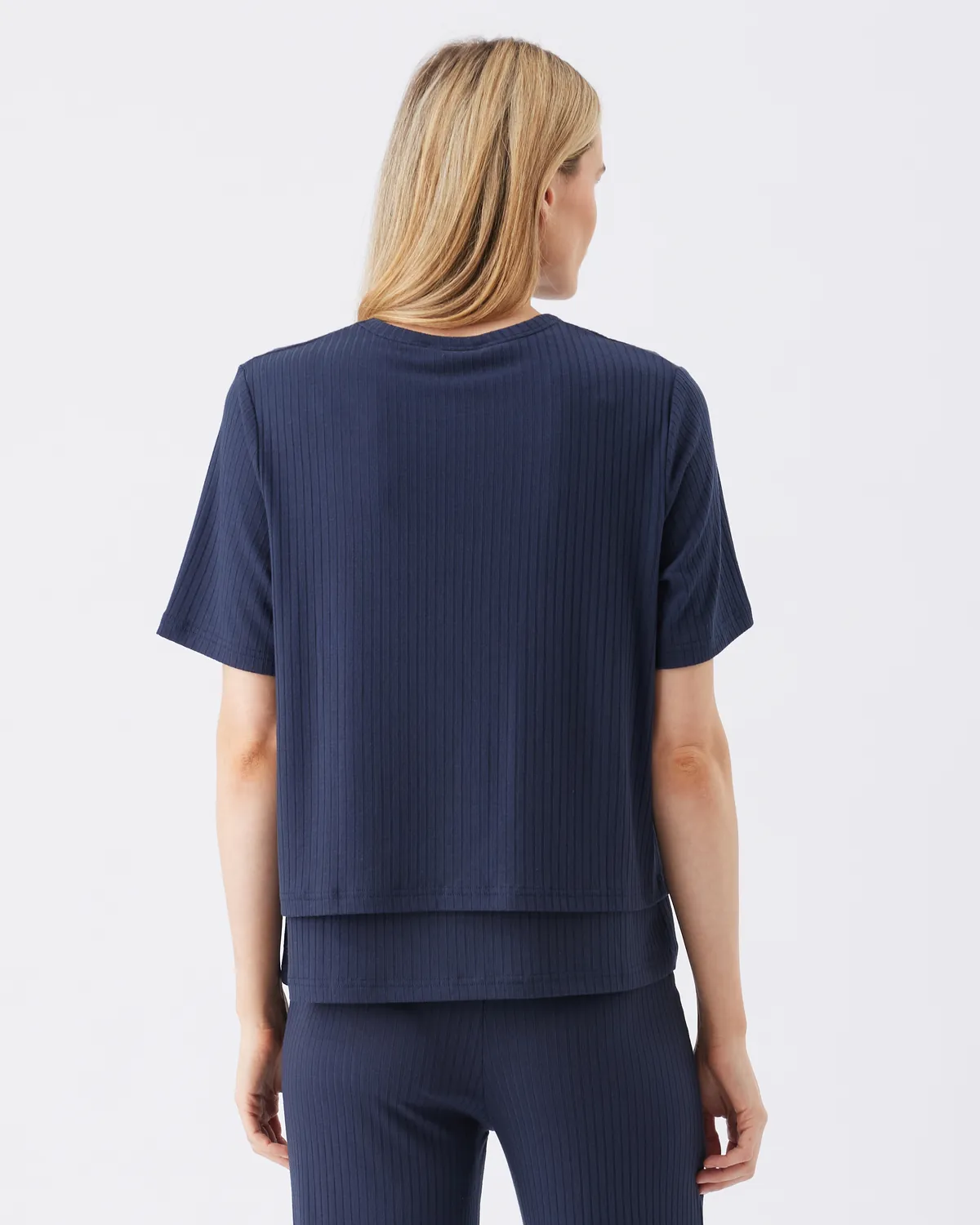 Mike Rib Nursing Top  Navy - Image 5