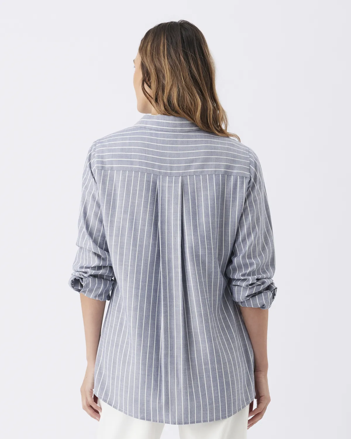 Millie Button Up Shirt  Denim / White - Image 5