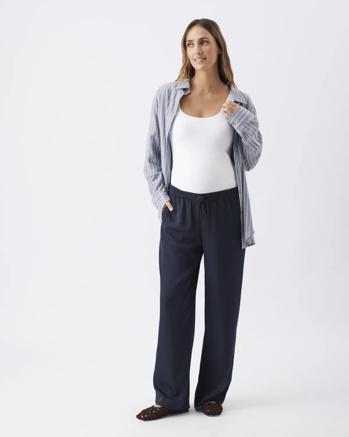 Millie Button Up Shirt  Denim / White - Image 8