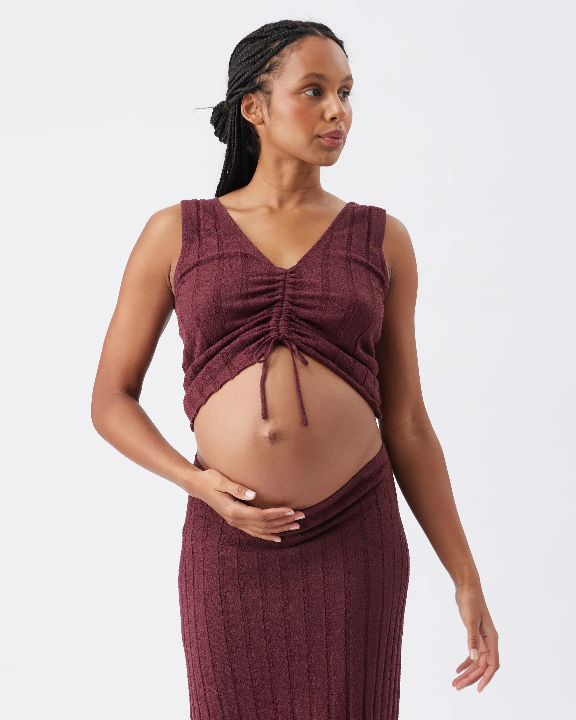 Misha Rib Knit Tank Maroon - Image 3