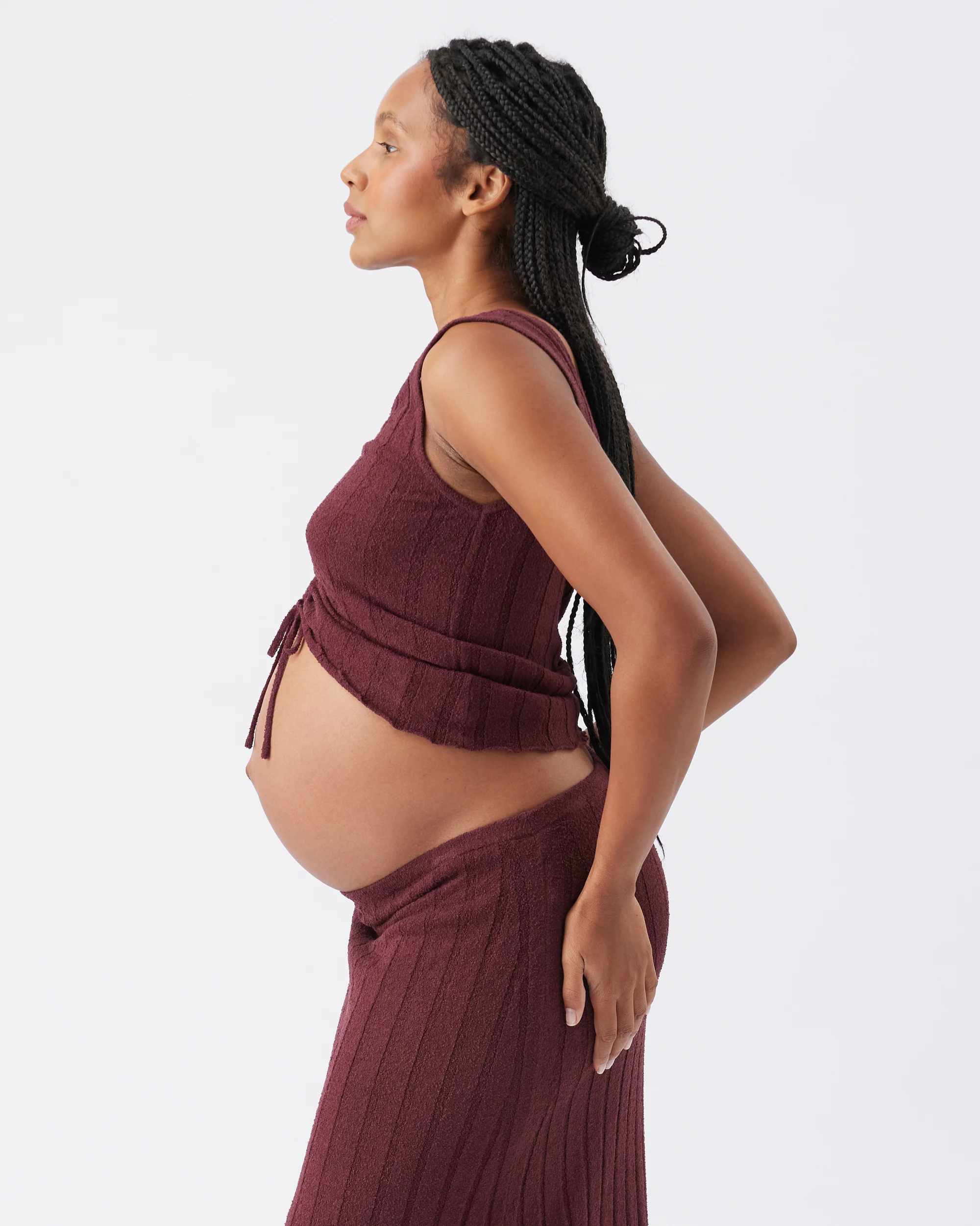 Misha Rib Knit Tank Maroon - Image 4