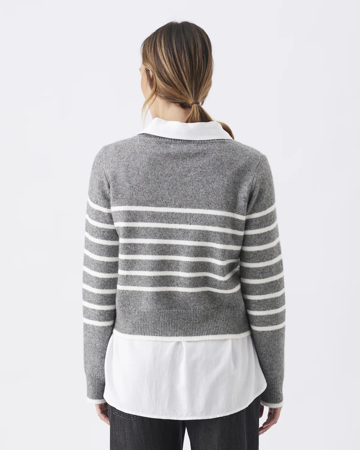 Montana Knit  Grey Marle / White - Image 3