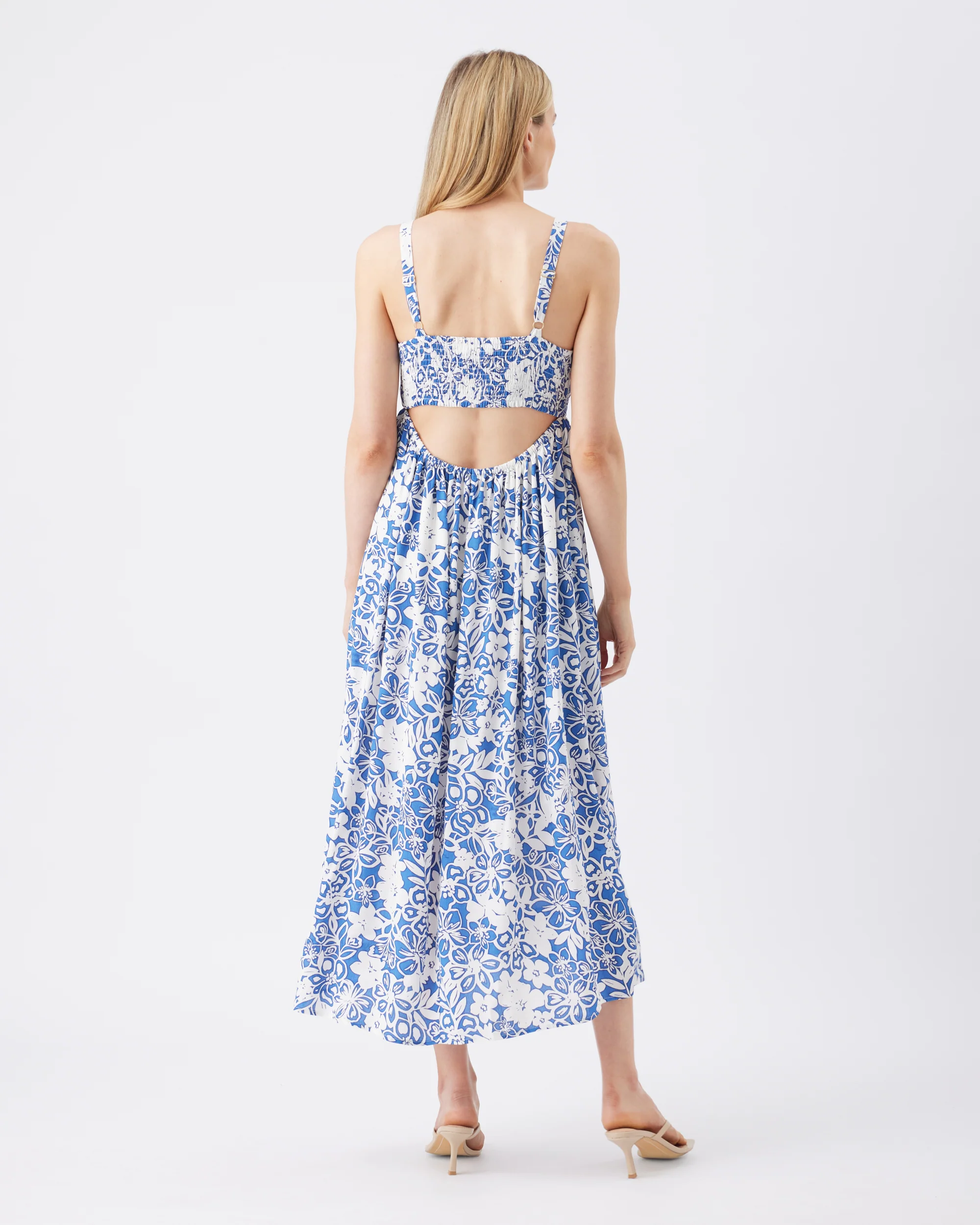 Nahla Longline Dress Royal / White - Image 4