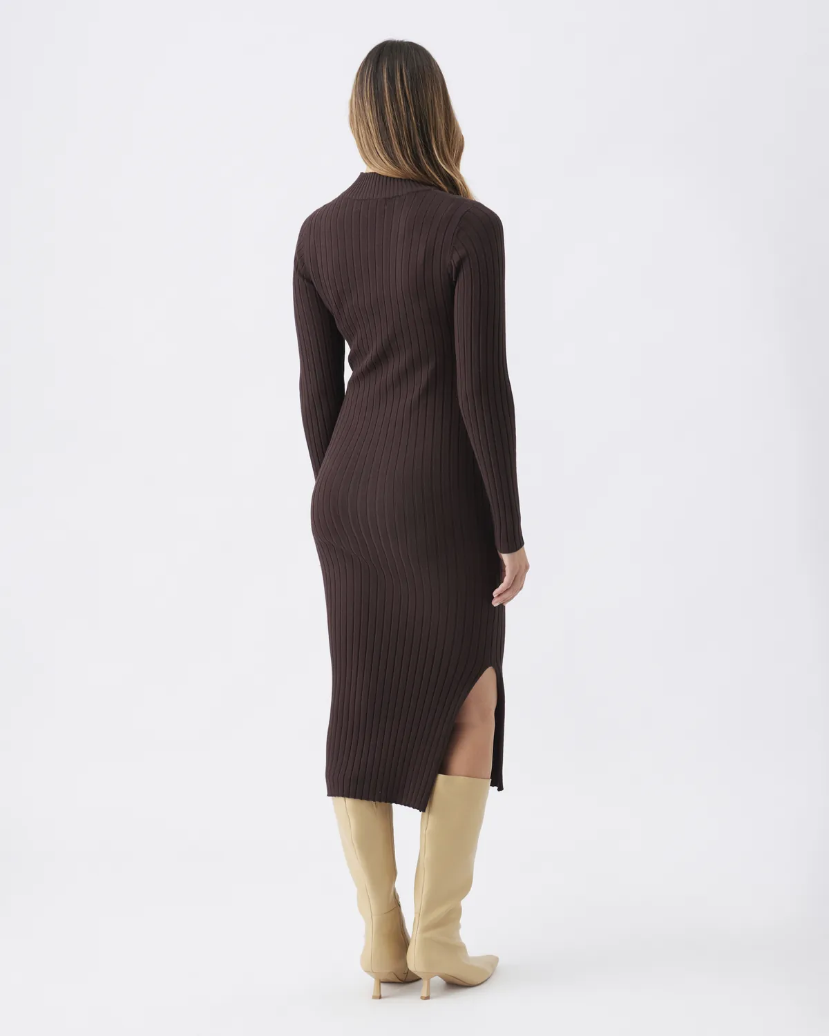 Nella Rib Nursing Knit Dress  Cocoa - Image 4