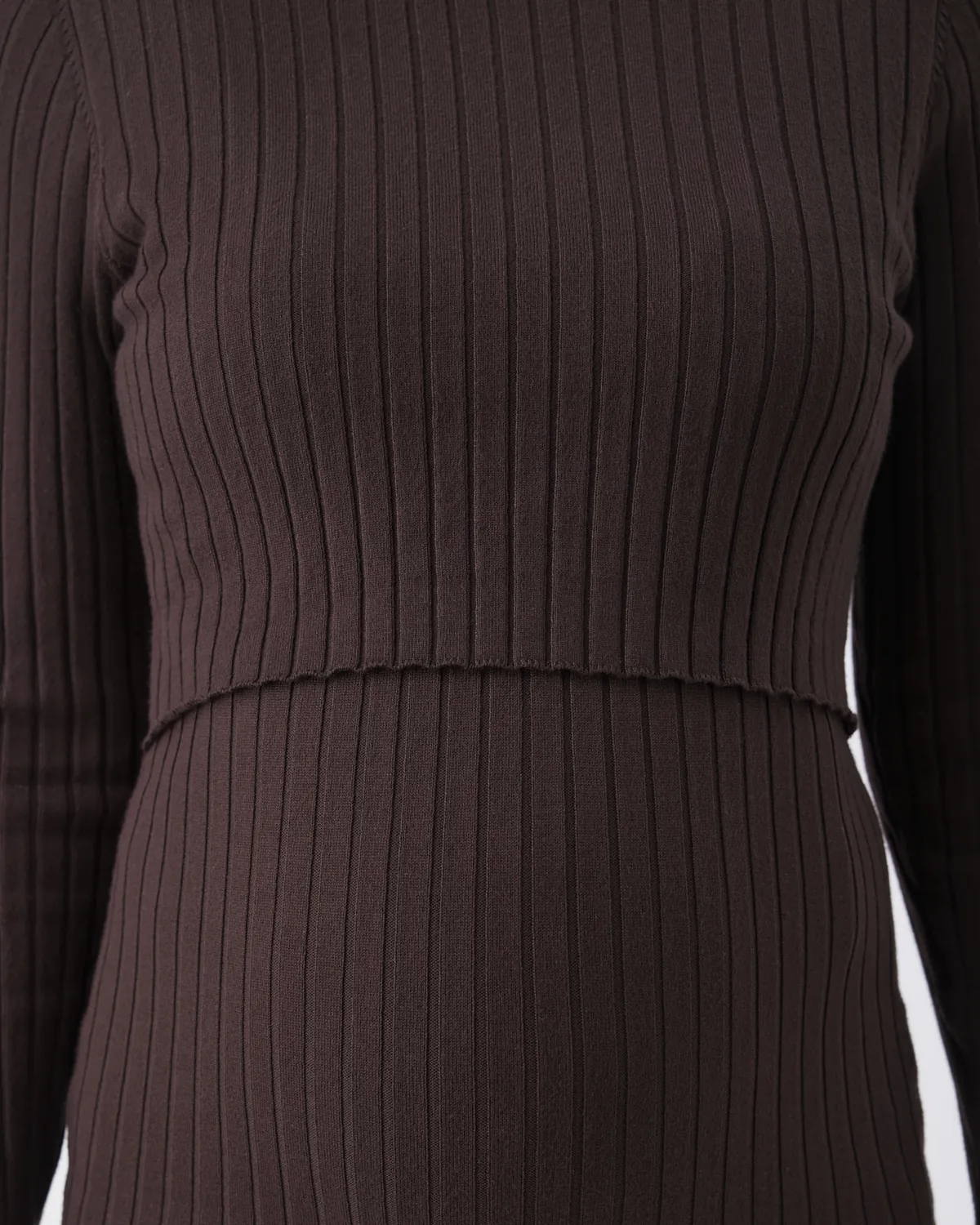 Nella Rib Nursing Knit Dress  Cocoa - Image 5