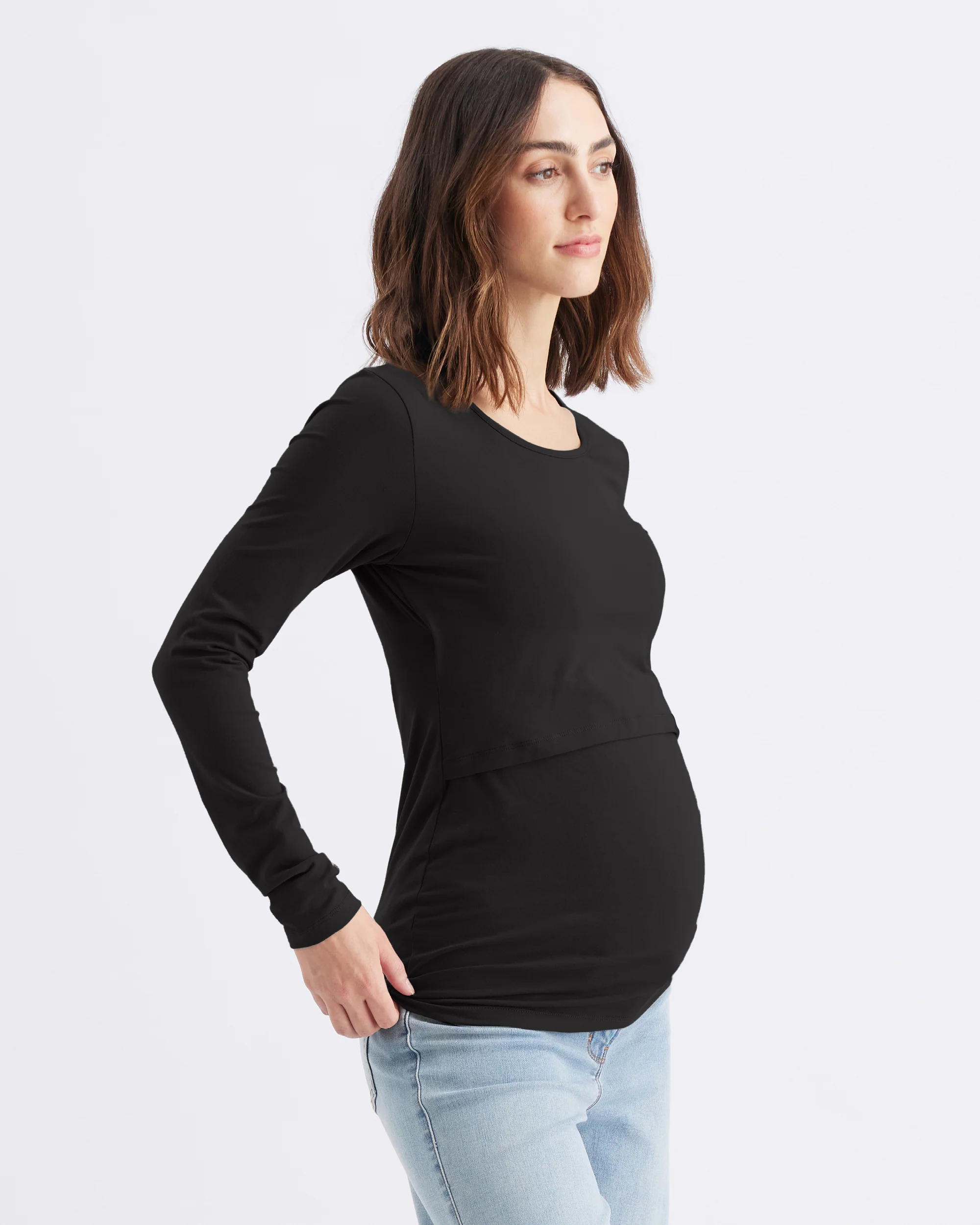 Organic Cotton Nursing Top Black - Image 3