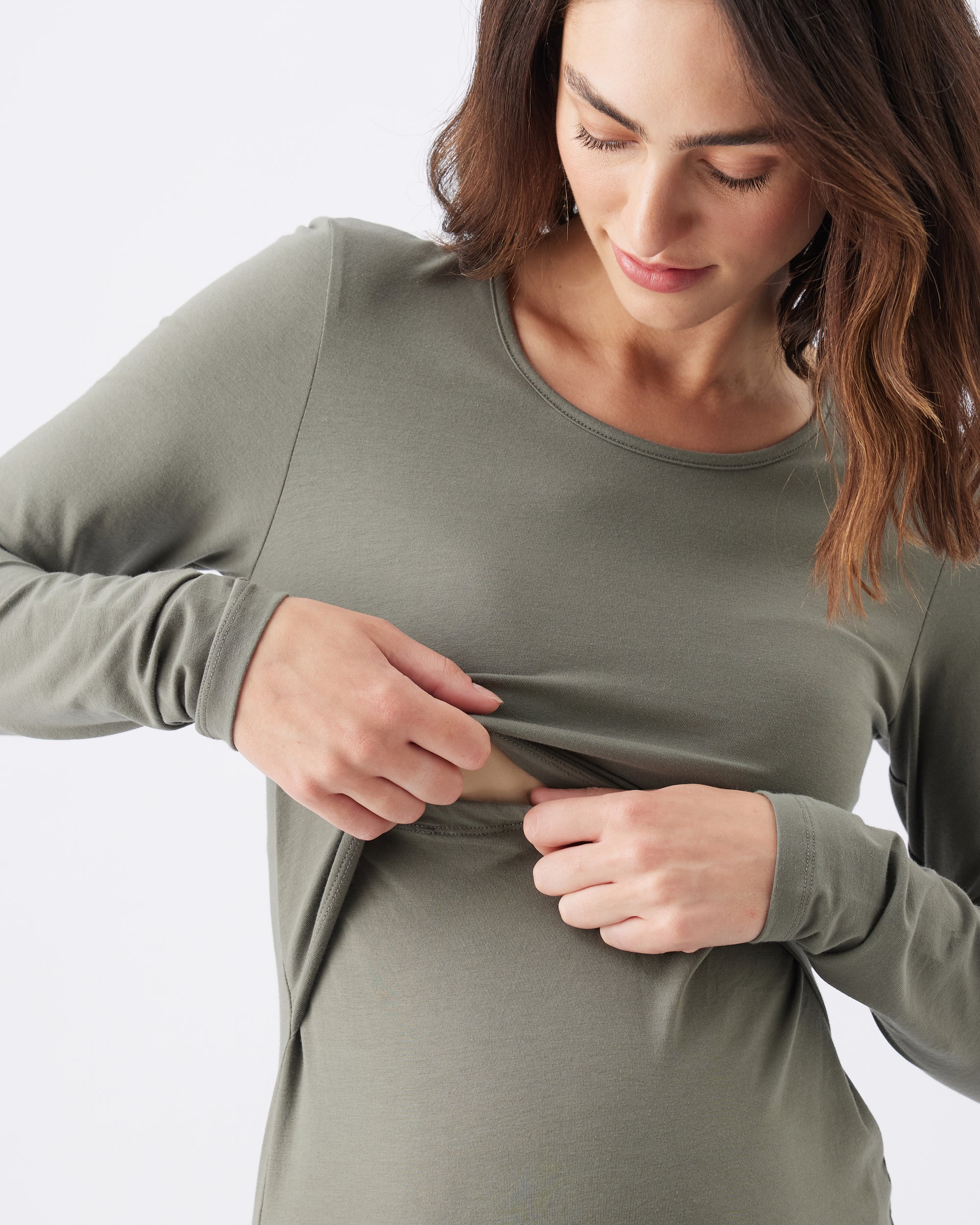 Organic Cotton Nursing Top Moss - Image 2