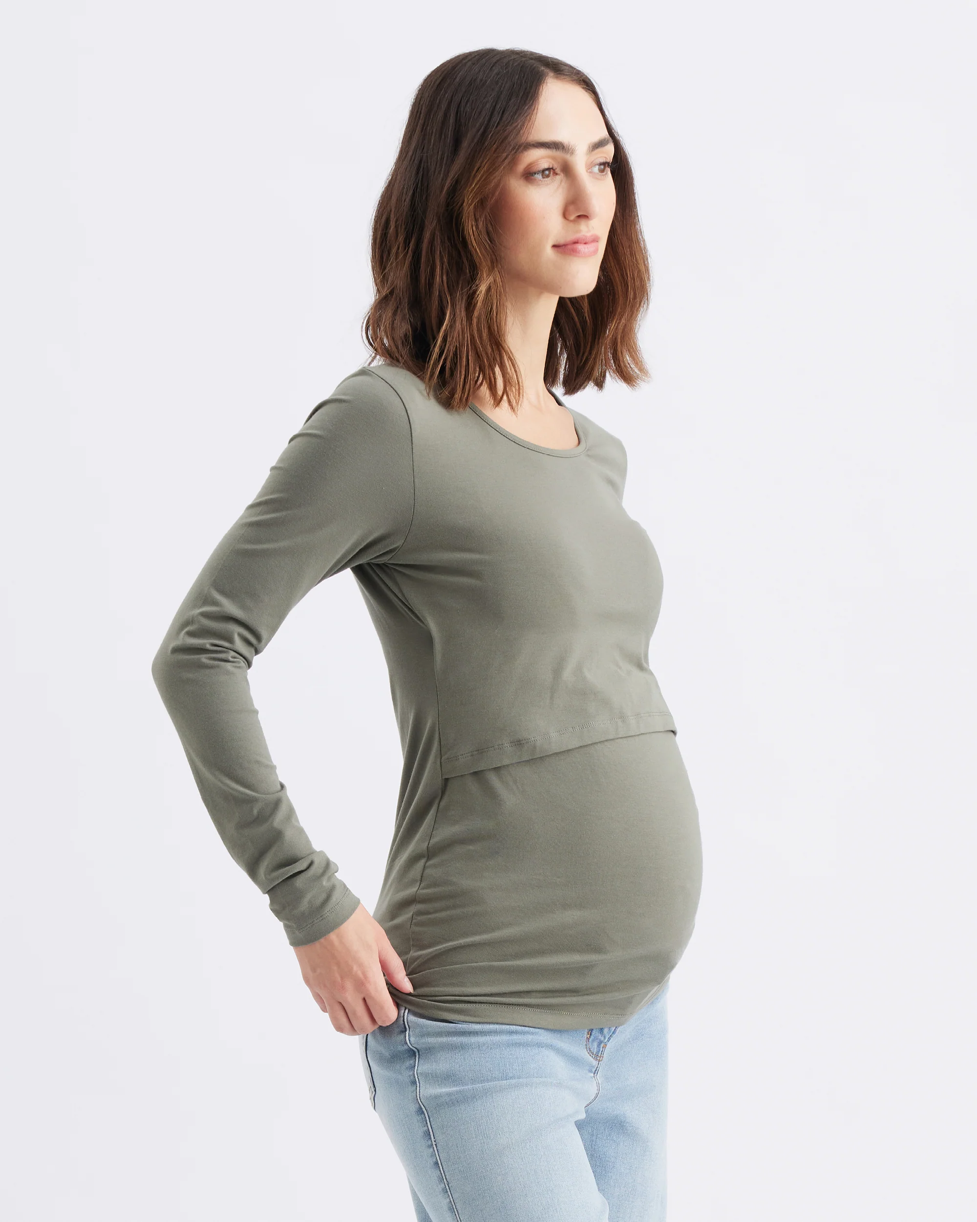 Organic Cotton Nursing Top Moss - Image 3