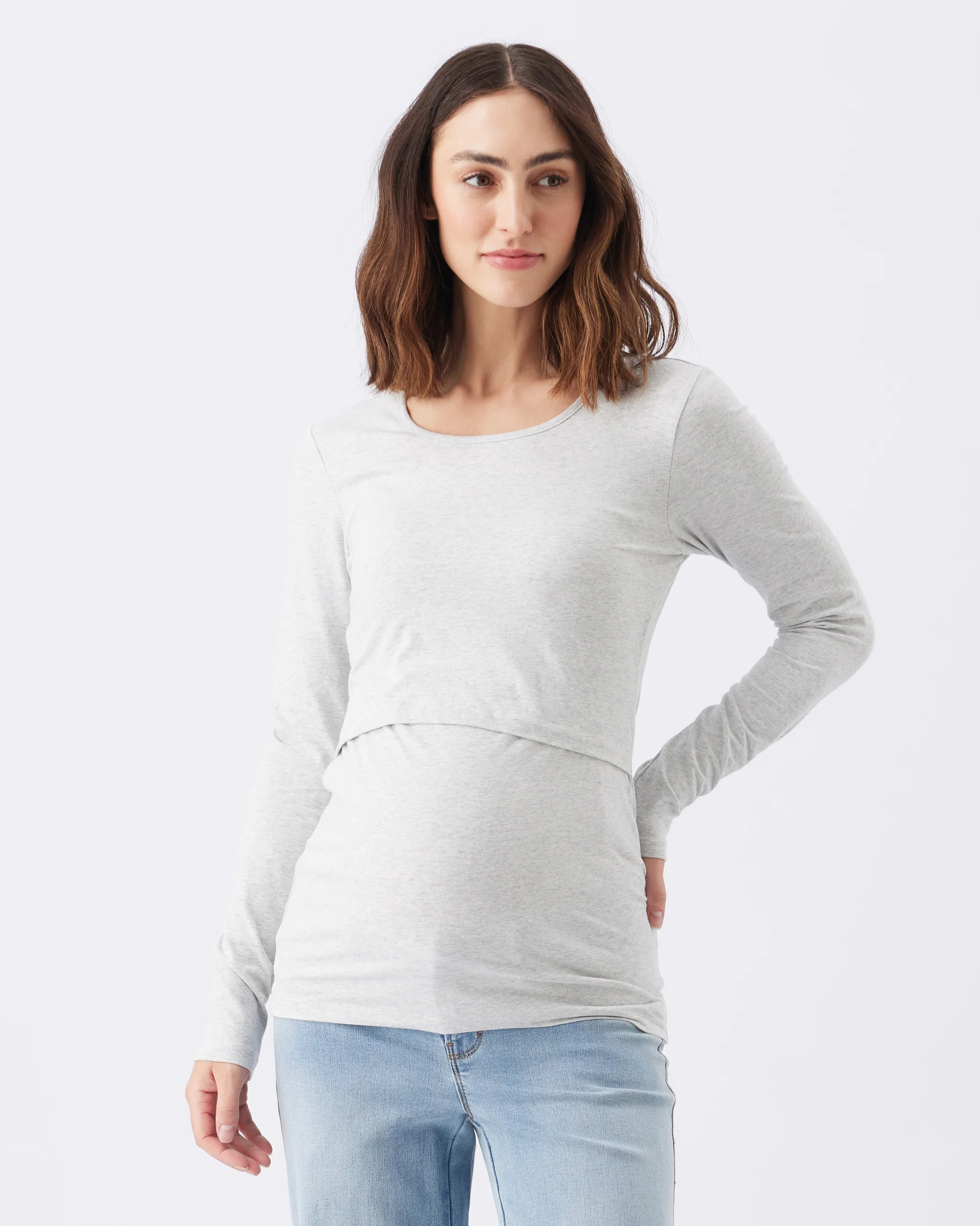 Organic Cotton Nursing Top Silver Marle - Image 2
