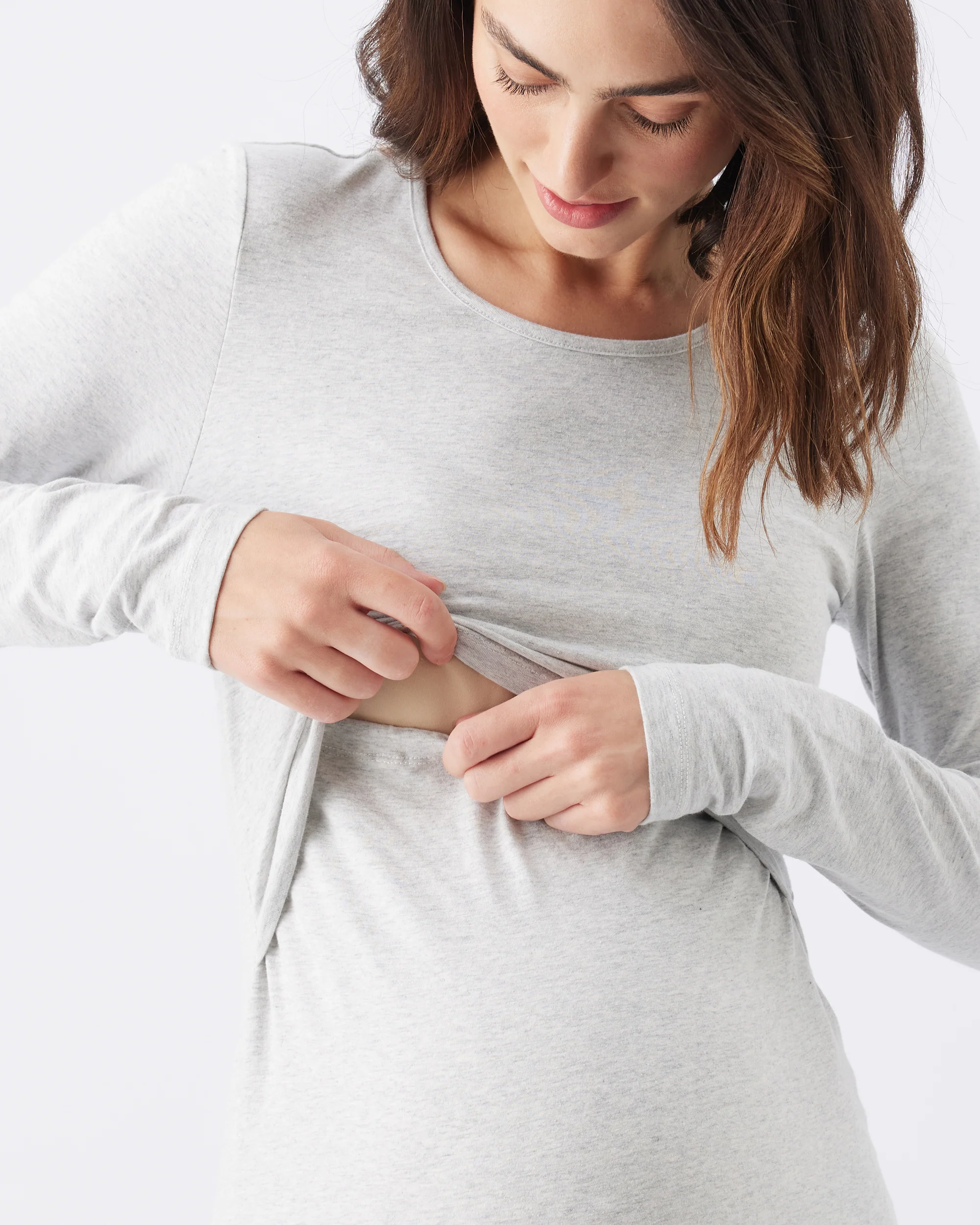Organic Cotton Nursing Top Silver Marle - Image 3