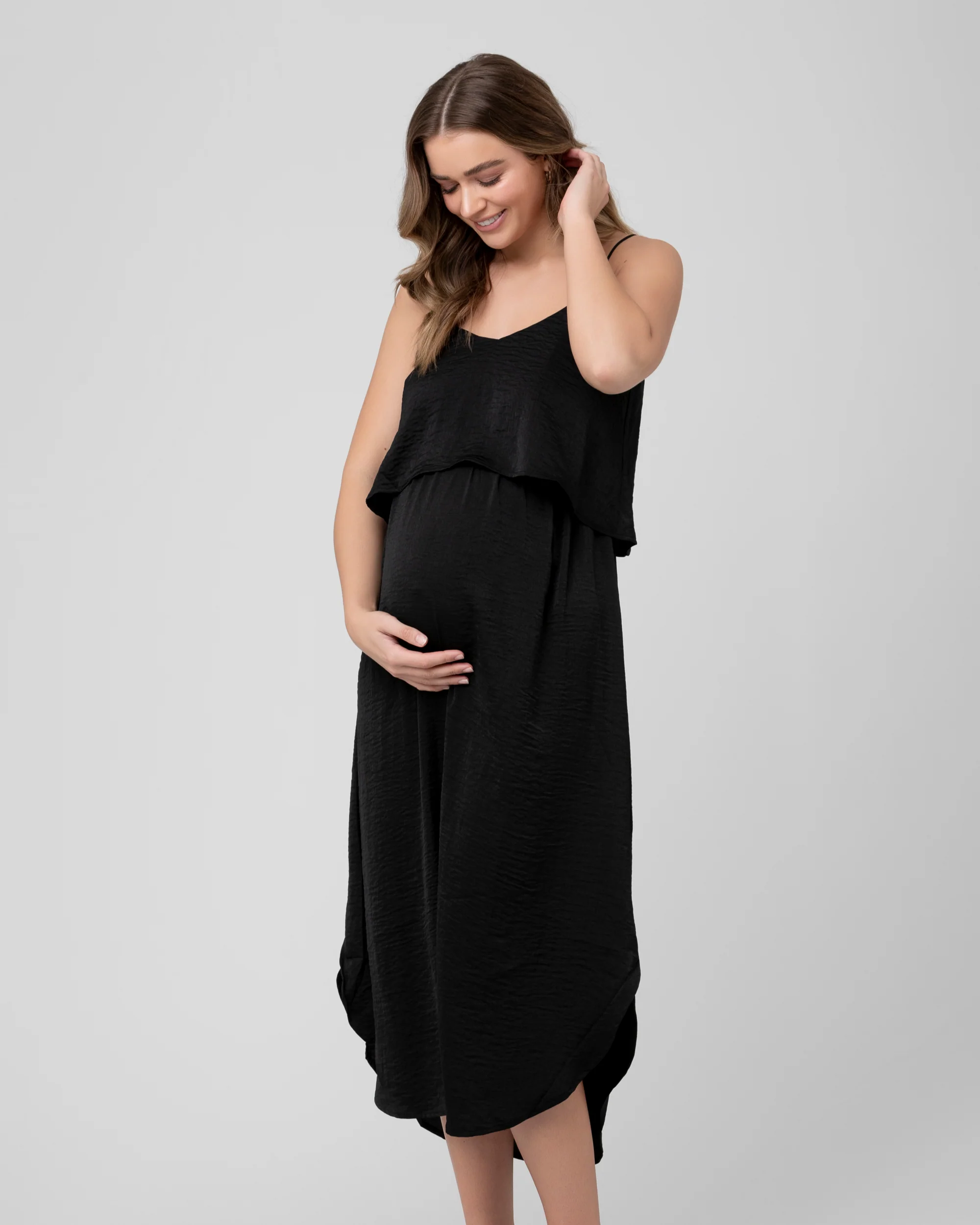 Nursing Slip Dress Black - Image 3