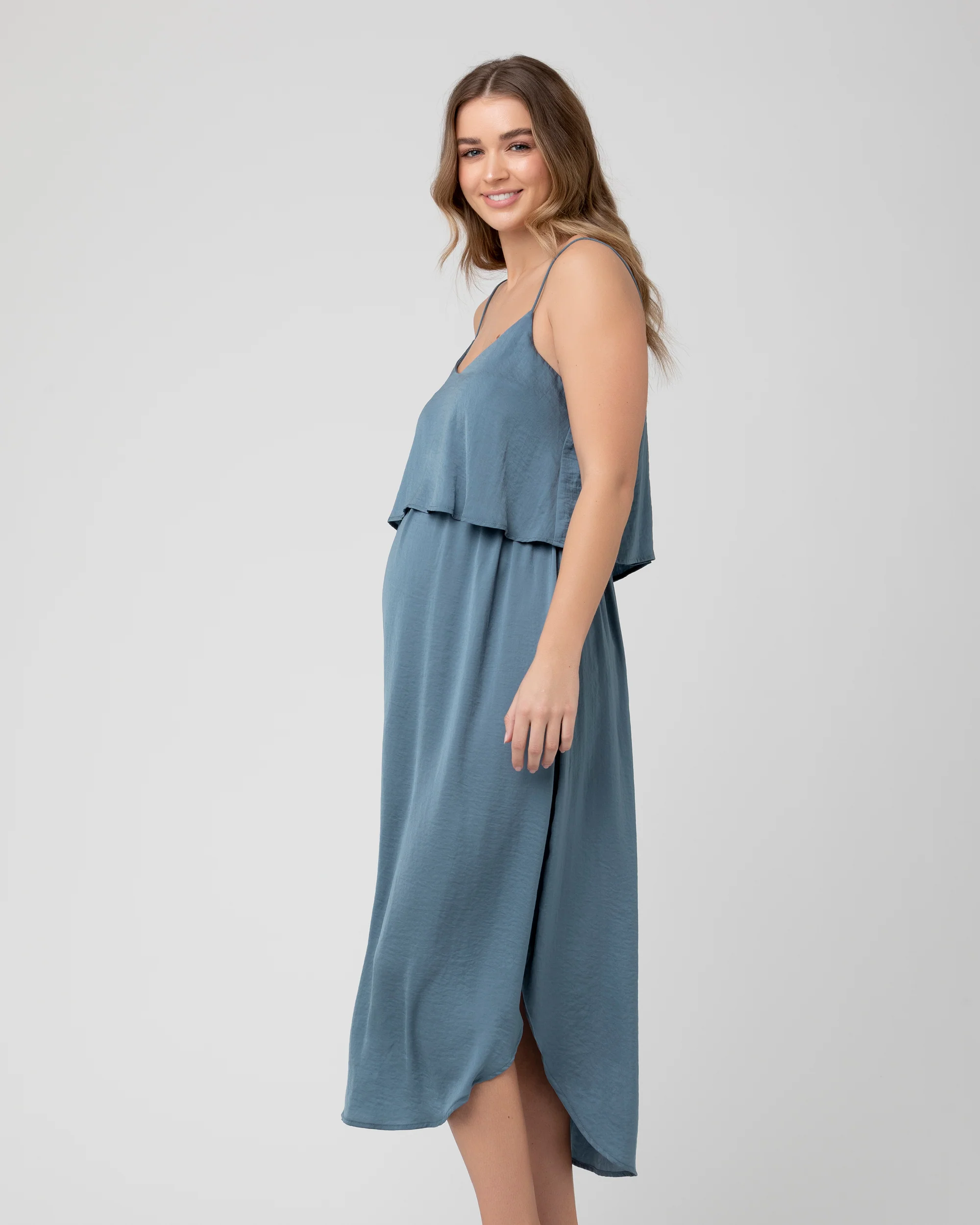 Nursing Slip Dress Petrol - Image 3