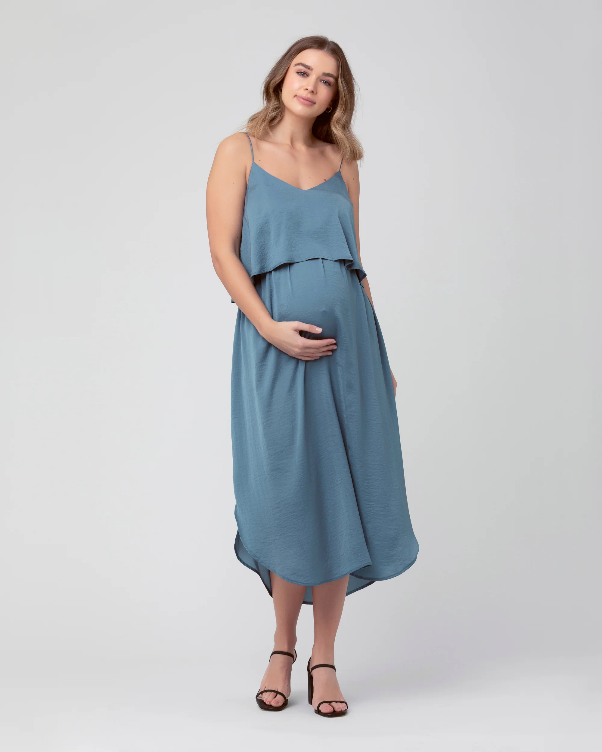 Nursing Slip Dress Petrol - Image 5