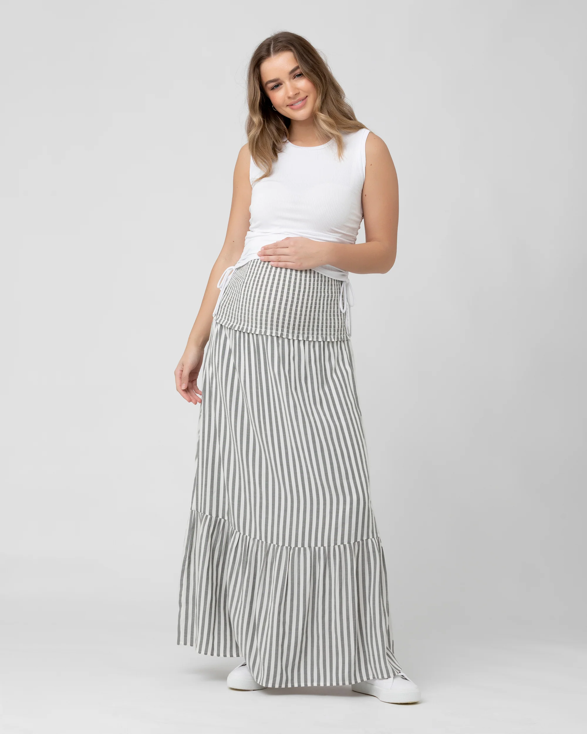 Ollie Smocked Dress  Black / White - Image 2
