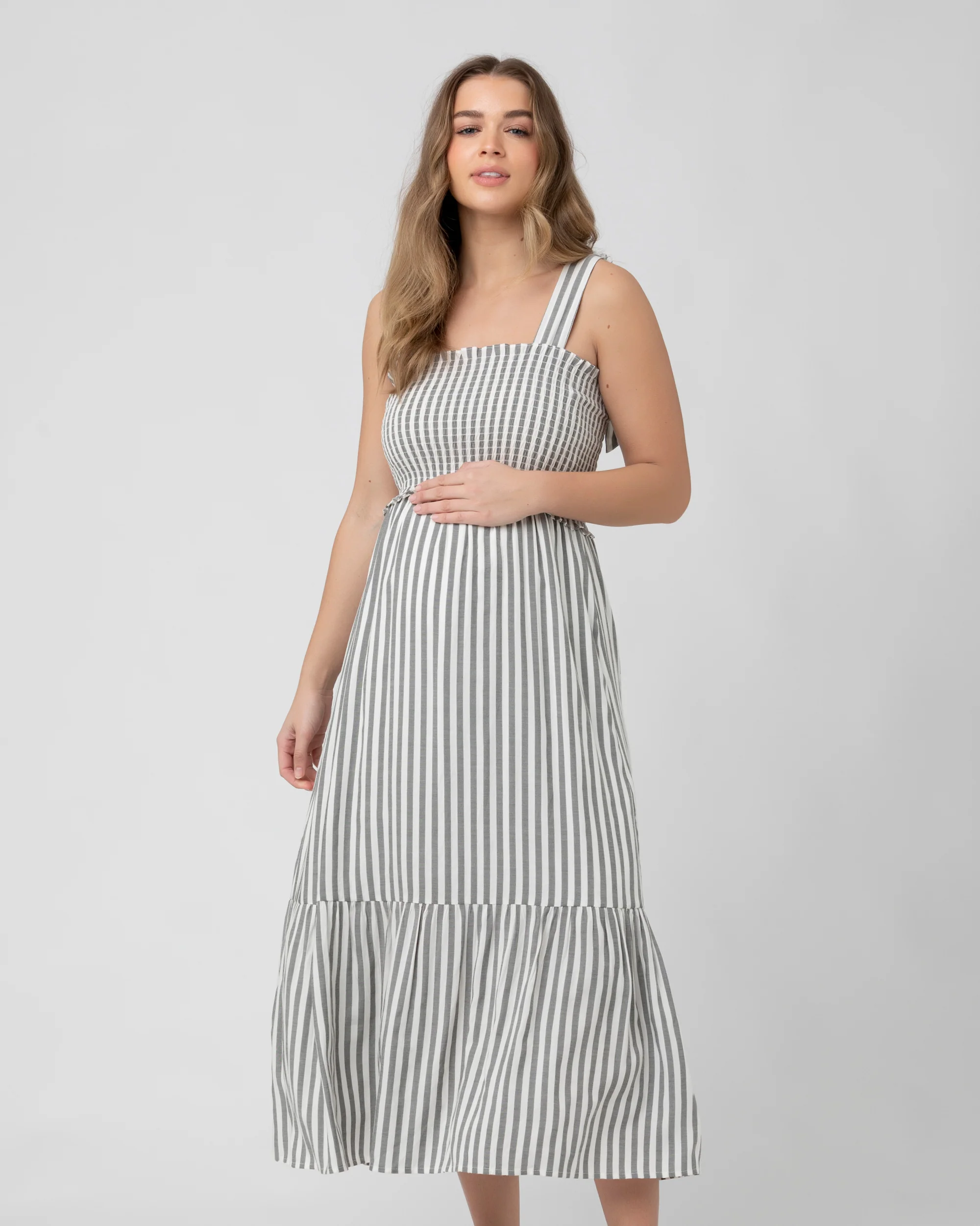 Ollie Smocked Dress  Black / White - Image 3