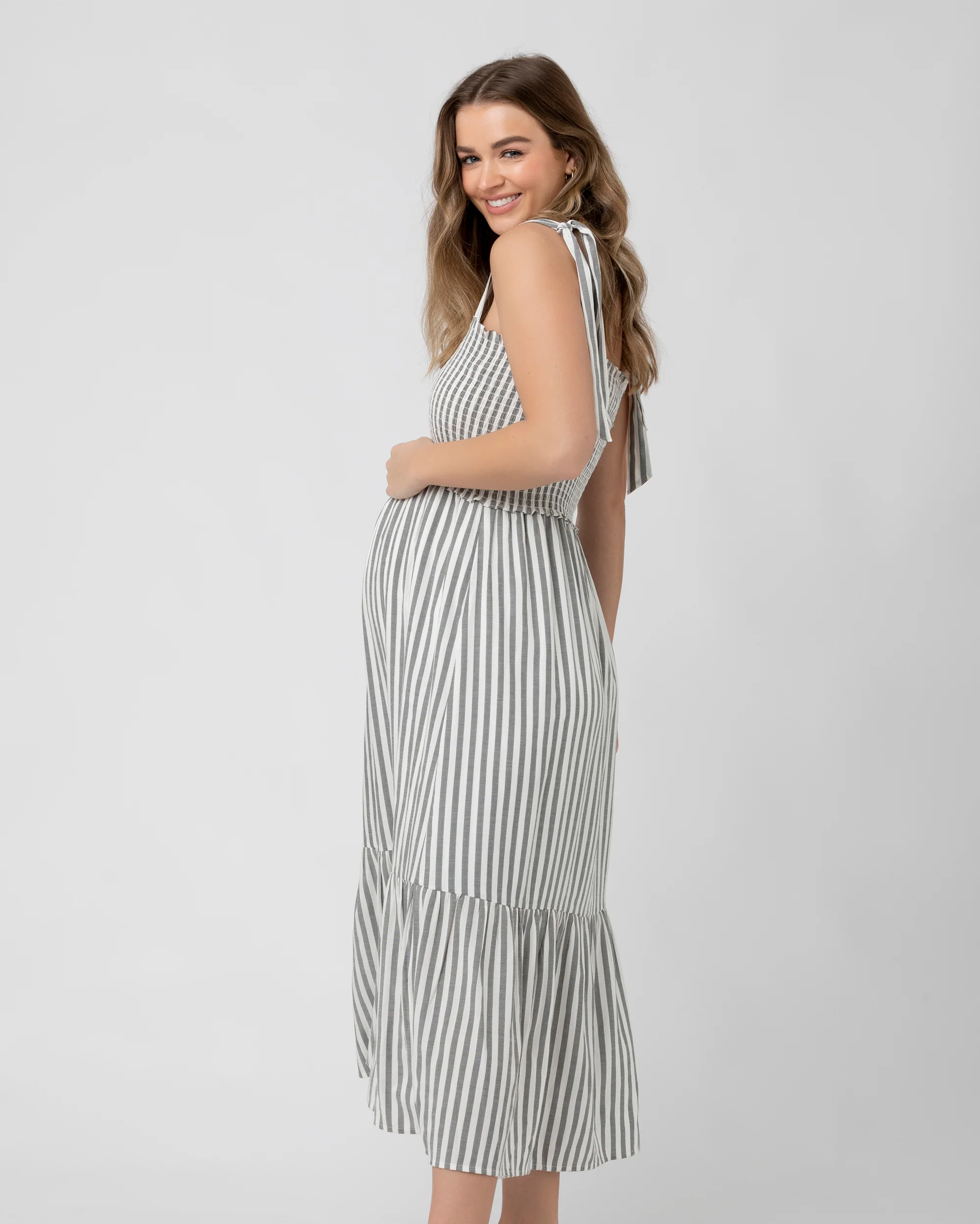 Ollie Smocked Dress  Black / White - Image 4