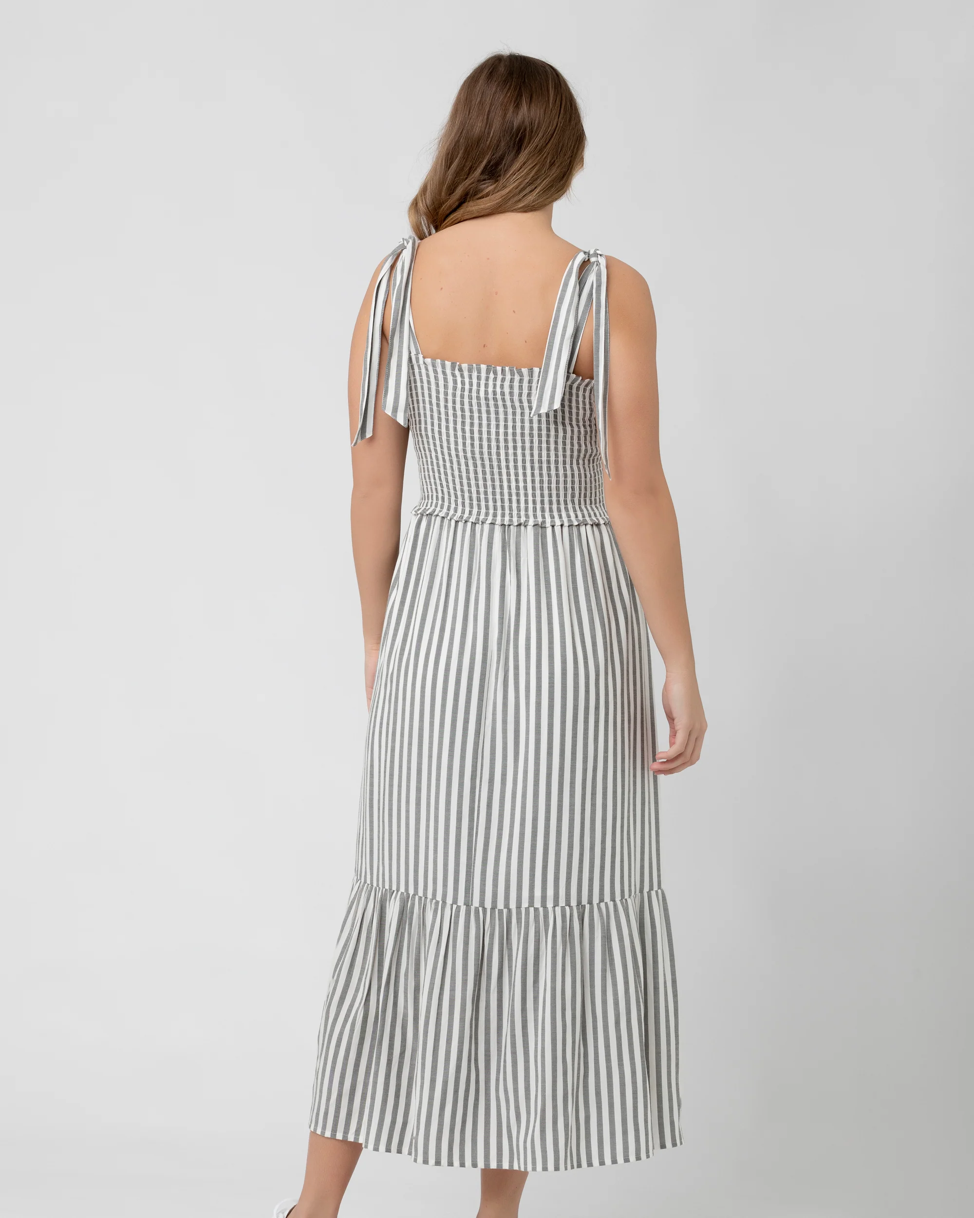 Ollie Smocked Dress  Black / White - Image 5