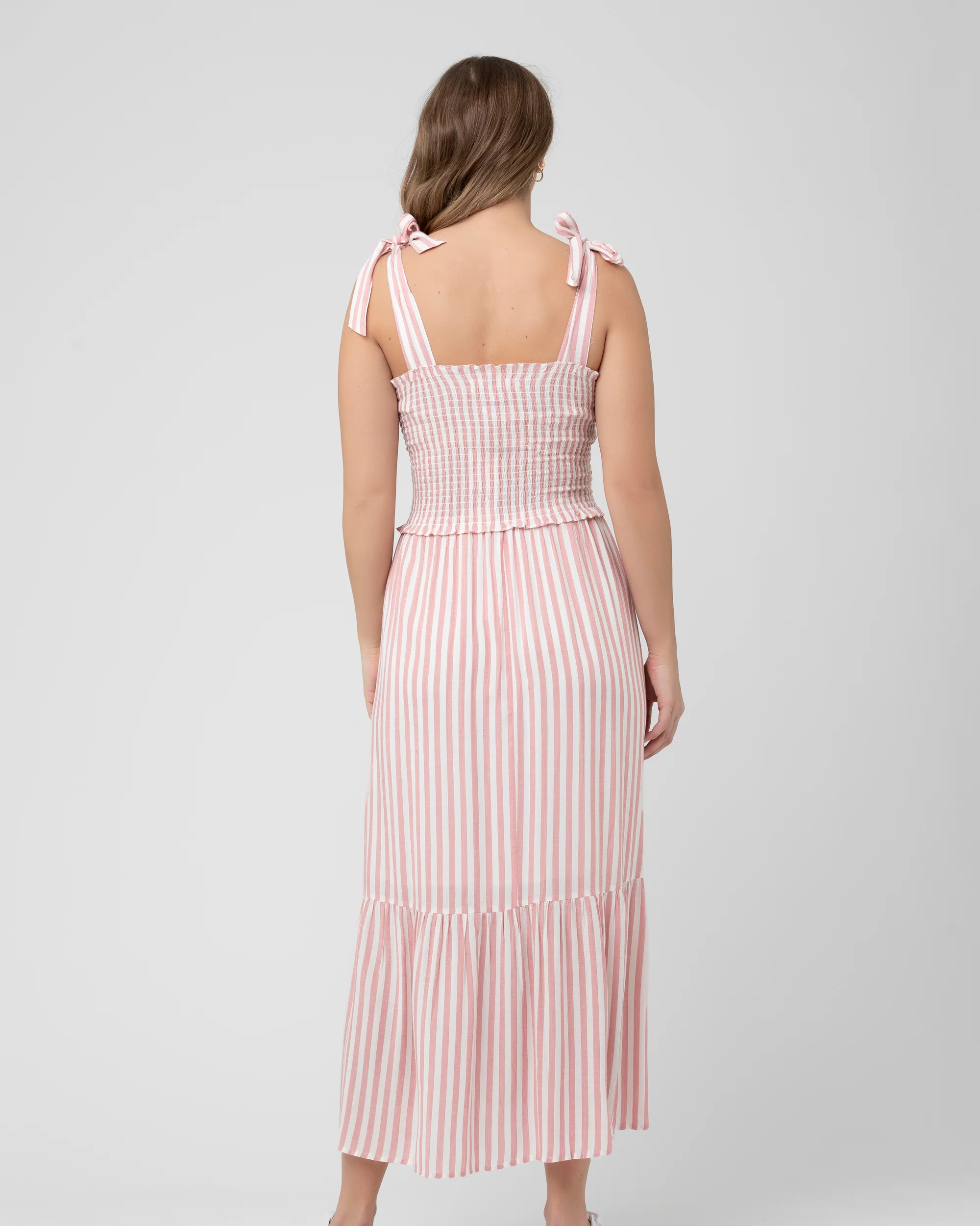 Ollie Smocked Dress  Terracotta / White - Image 4
