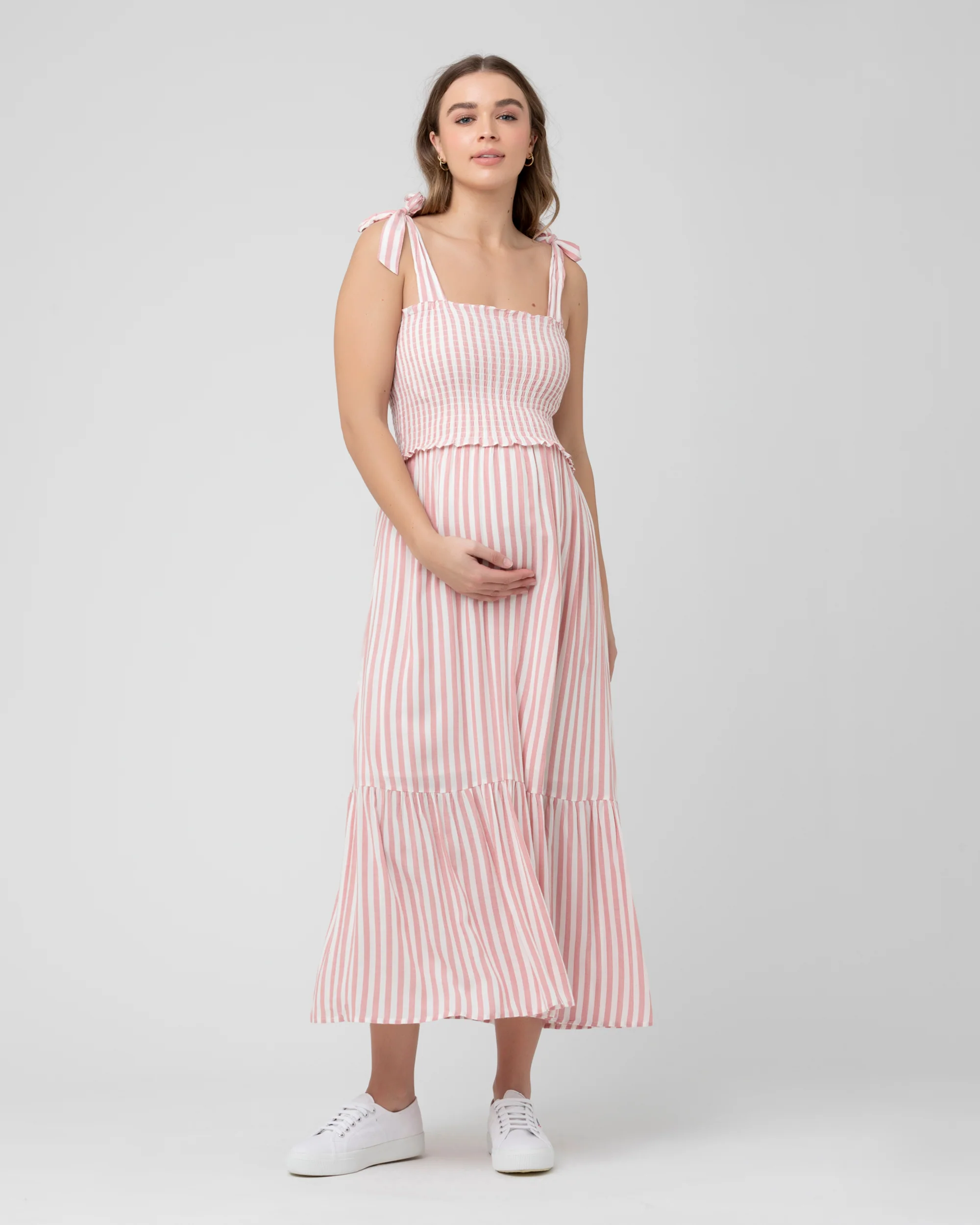 Ollie Smocked Dress  Terracotta / White - Image 5